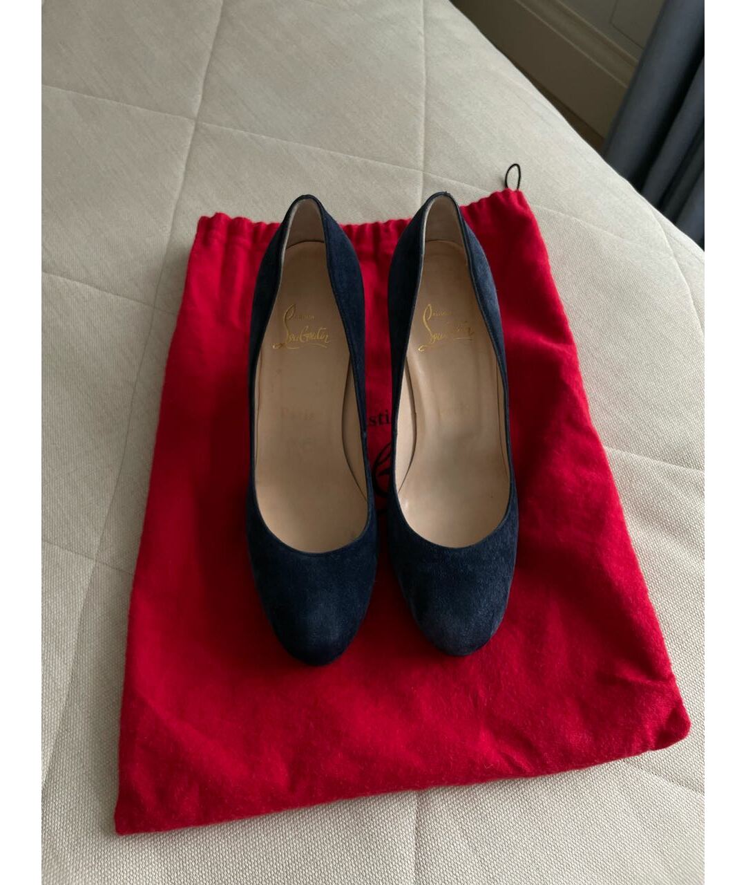 CHRISTIAN LOUBOUTIN Темно-синие замшевые туфли, фото 2