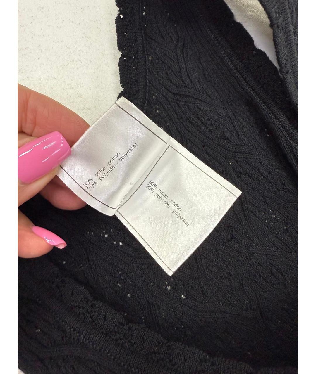 CHANEL Черная хлопковая майка, фото 4
