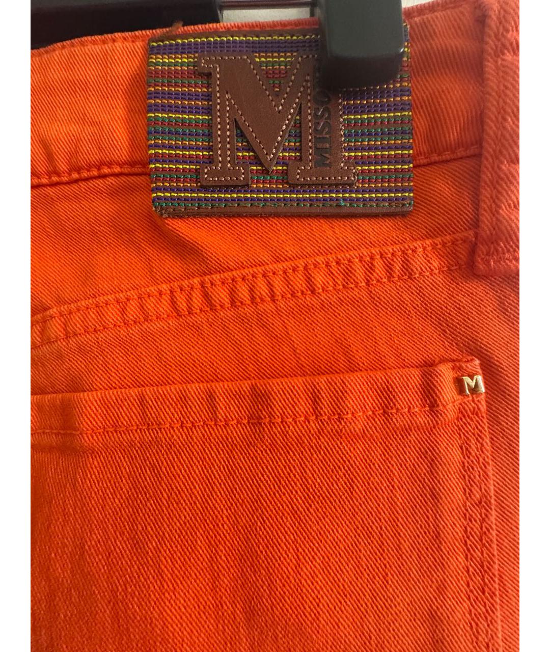 MISSONI Оранжевое хлопко-эластановые прямые джинсы, фото 4