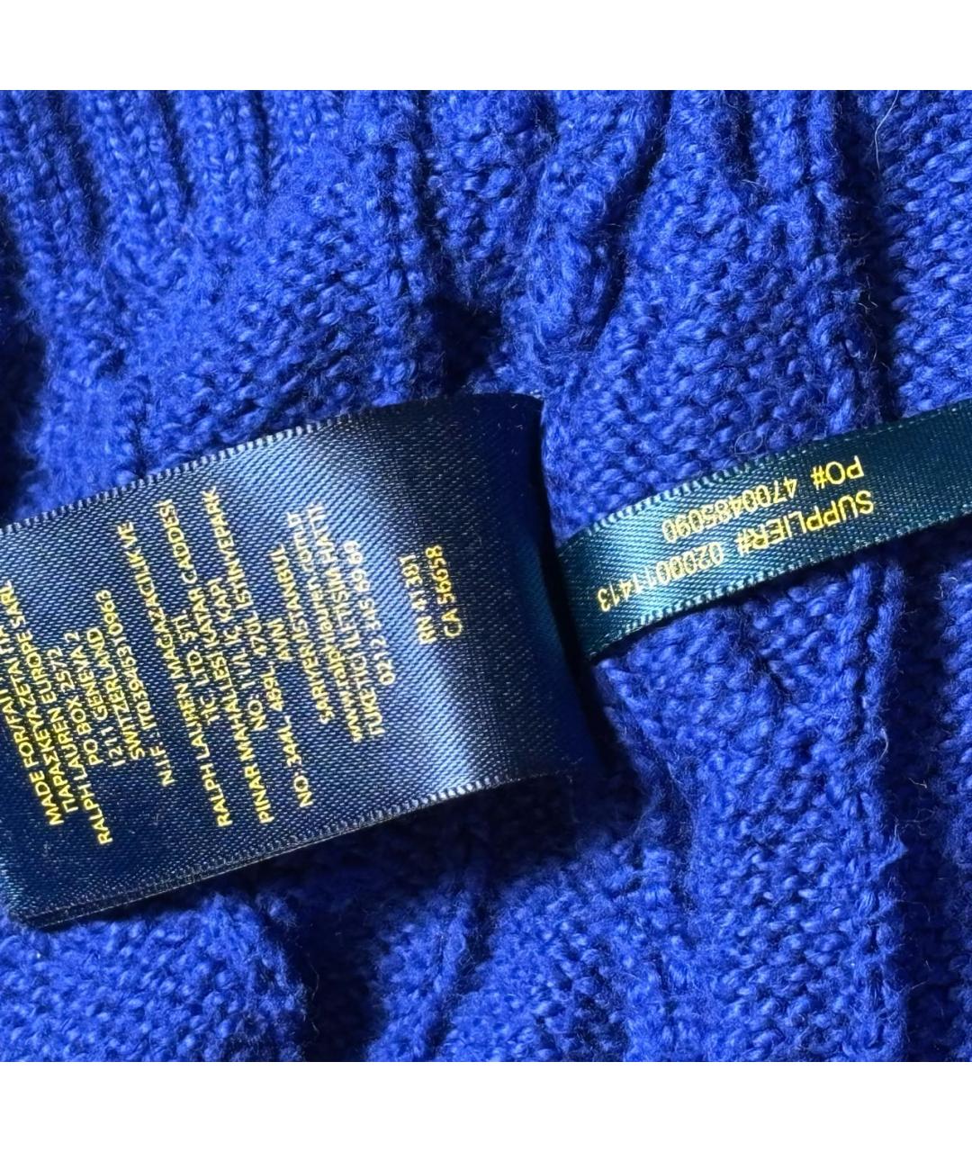 POLO RALPH LAUREN Синий хлопко-эластановый джемпер / свитер, фото 4