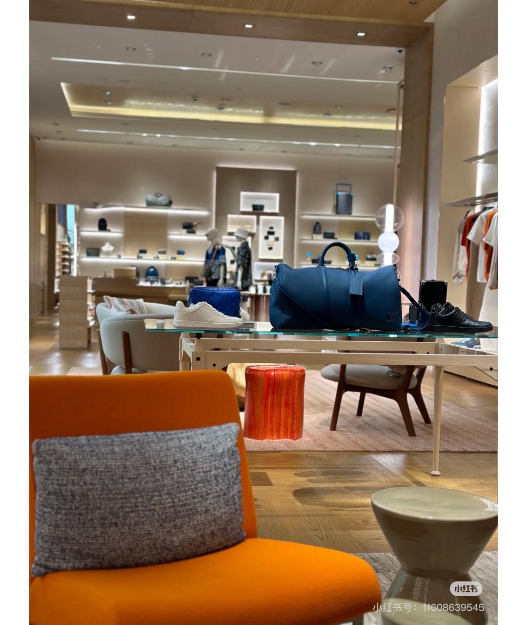 LOUIS VUITTON Синяя кожаная дорожная/спортивная сумка, фото 6