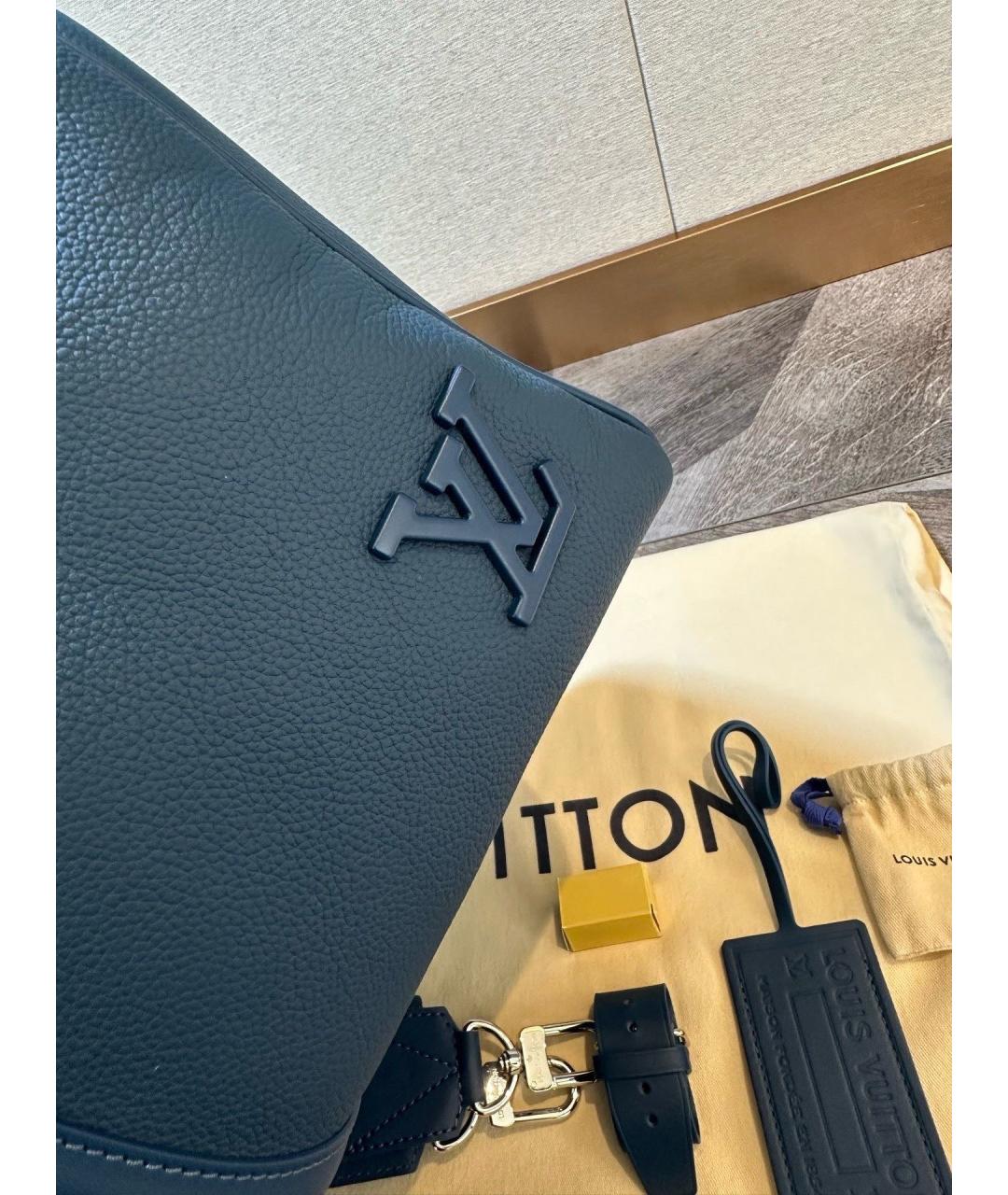LOUIS VUITTON Синяя кожаная дорожная/спортивная сумка, фото 5
