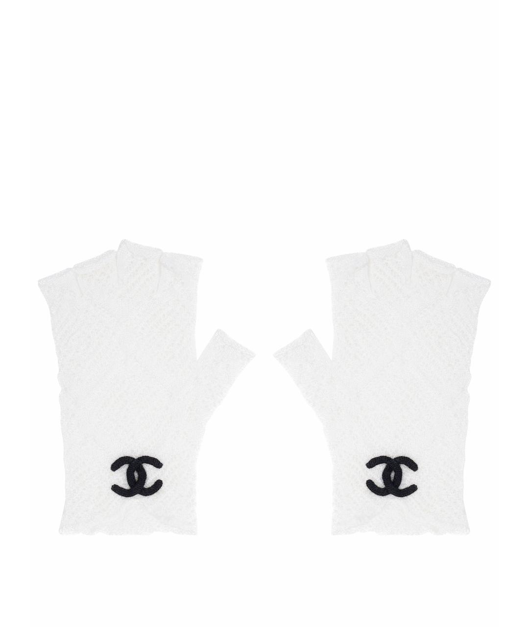 CHANEL Белые кашемировые перчатки, фото 1