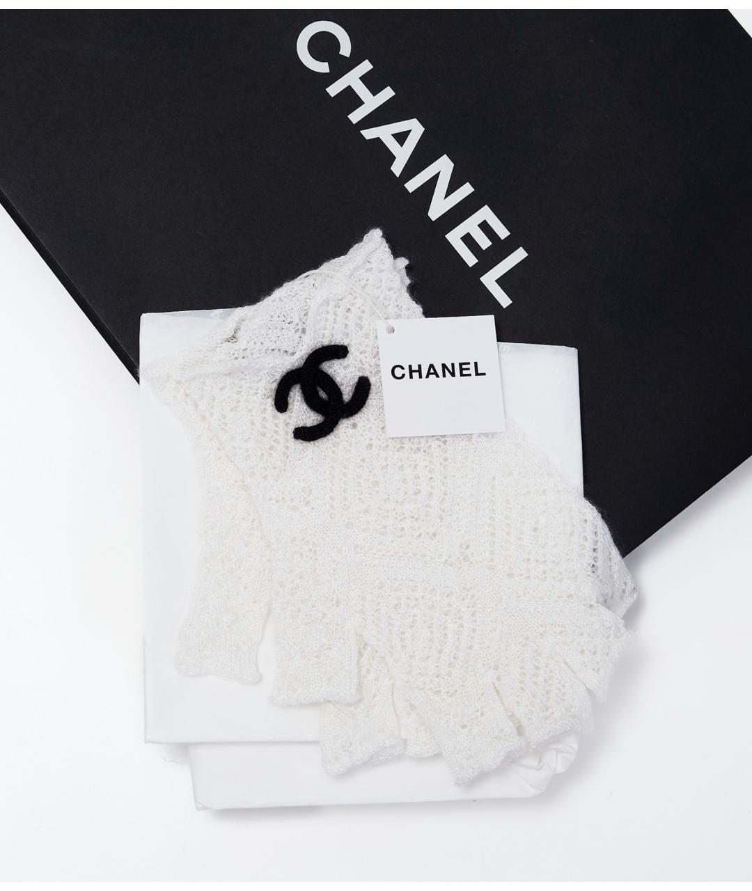 CHANEL Белые кашемировые перчатки, фото 4