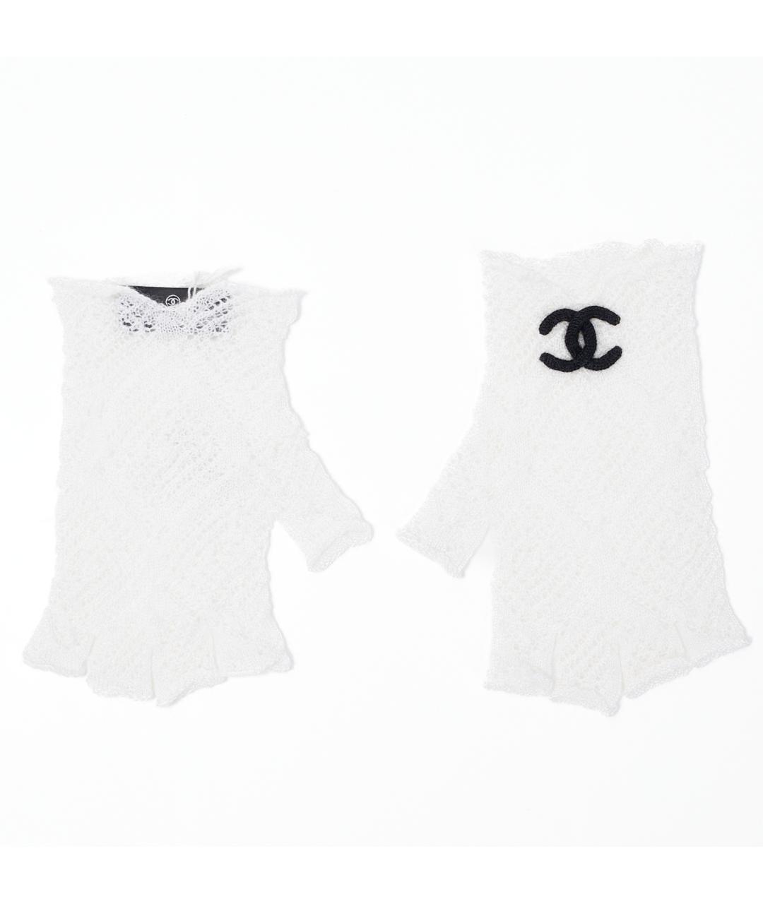CHANEL Белые кашемировые перчатки, фото 5
