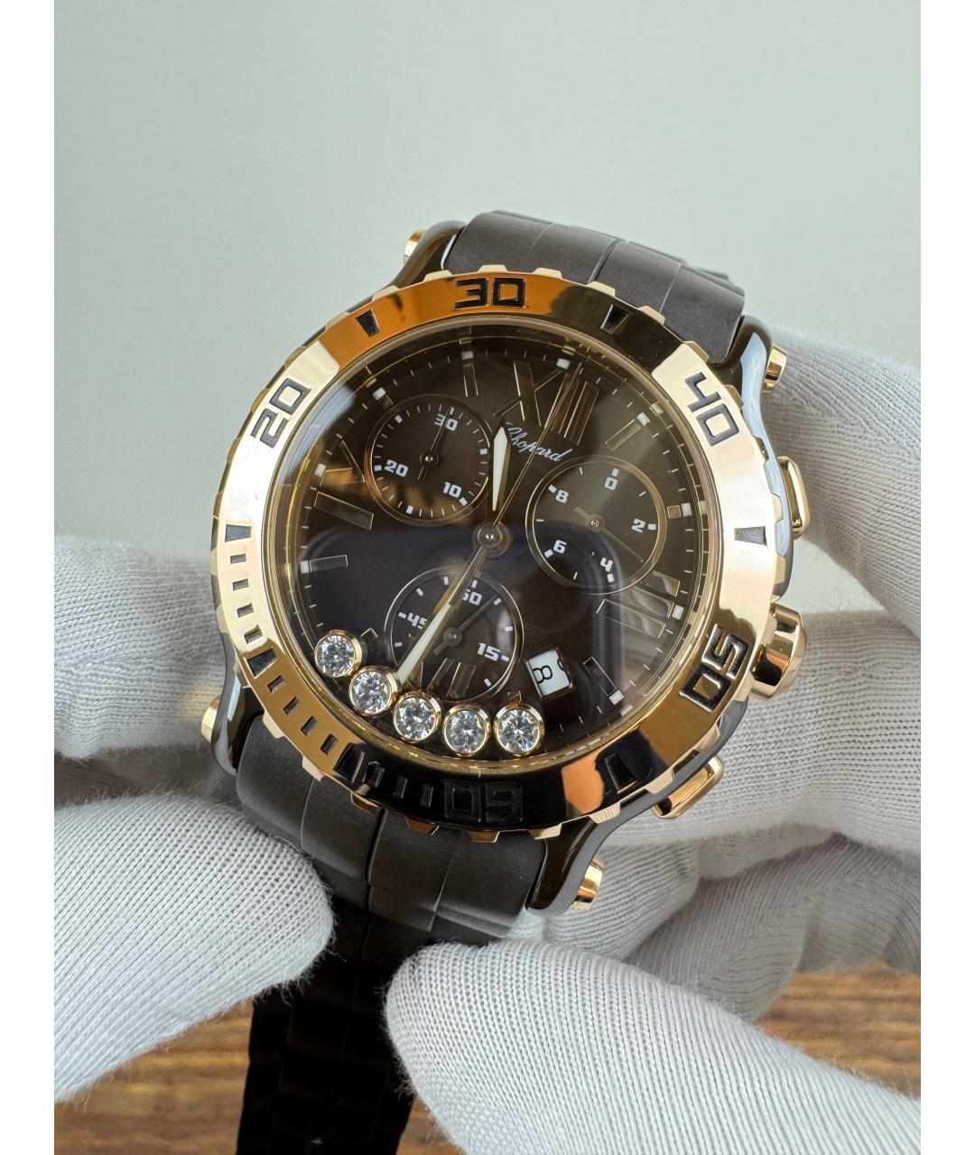 CHOPARD Коричневые часы из желтого золота, фото 3