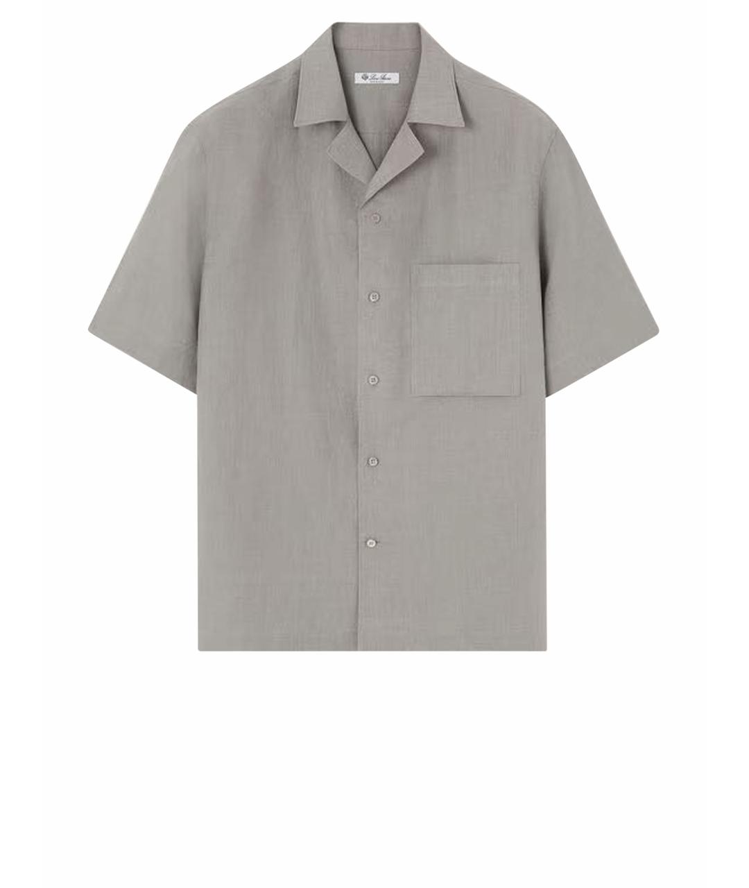 LORO PIANA Серая льняная кэжуал рубашка, фото 1