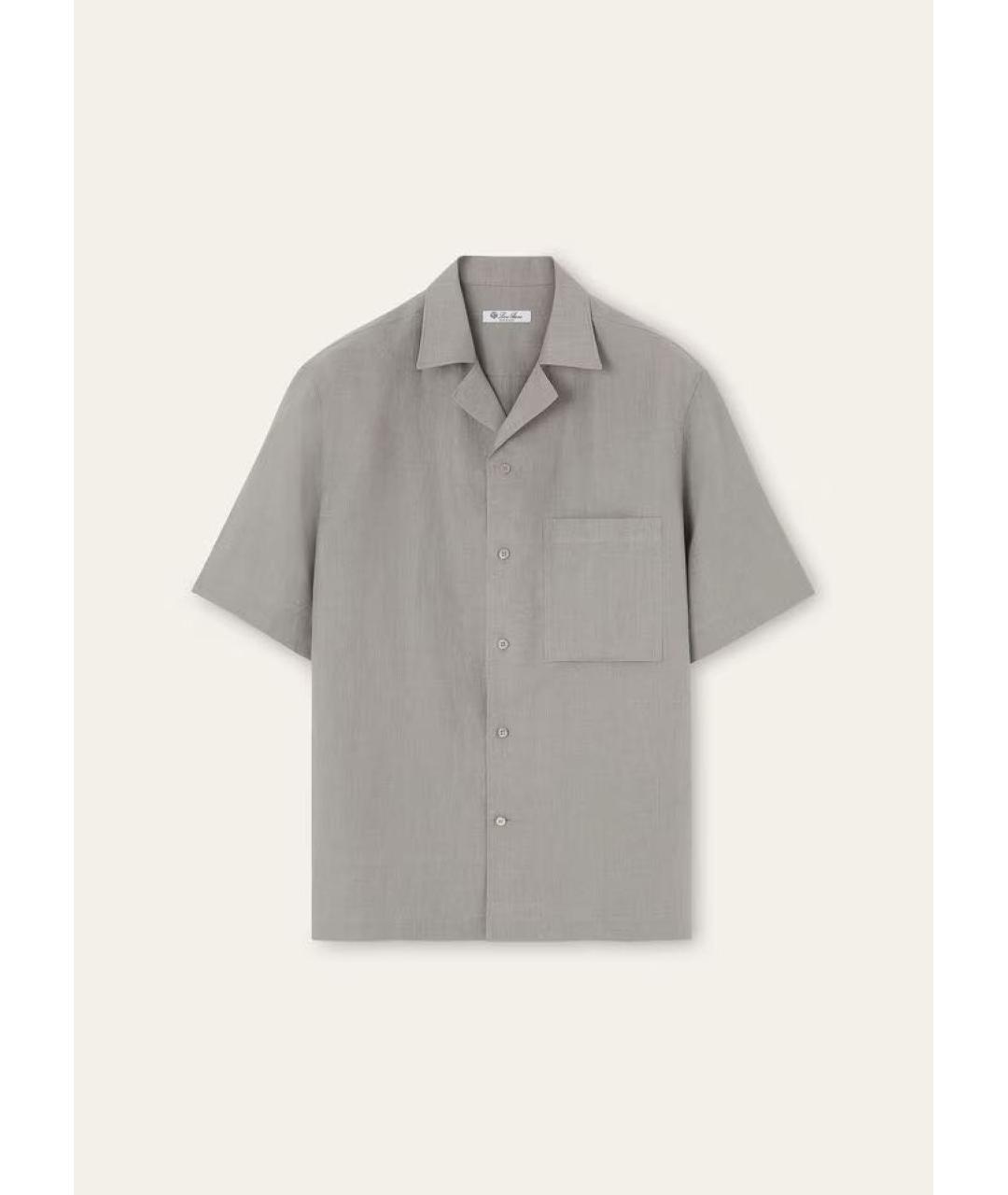 LORO PIANA Серая льняная кэжуал рубашка, фото 6