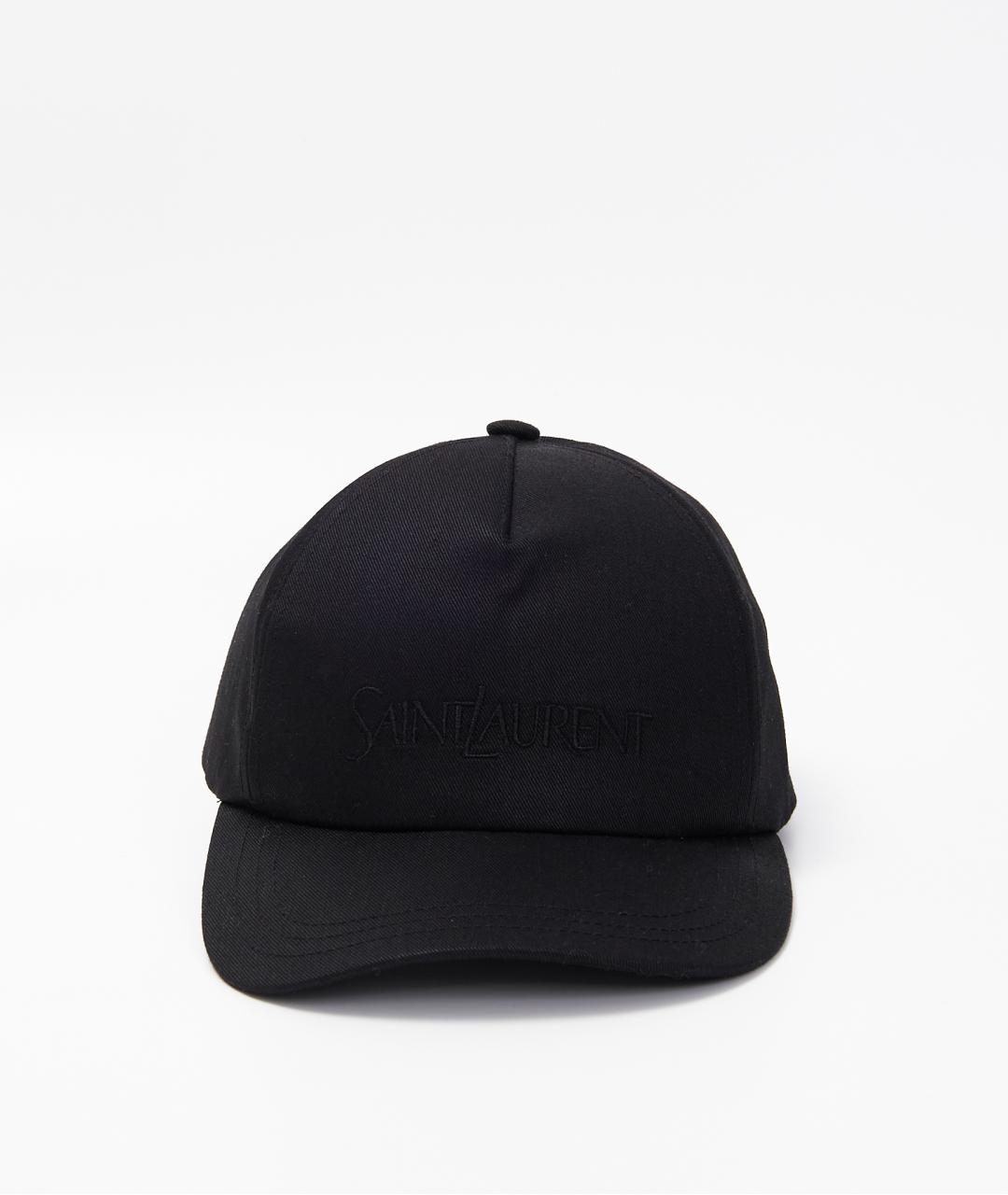 SAINT LAURENT Черная хлопковая кепка, фото 2