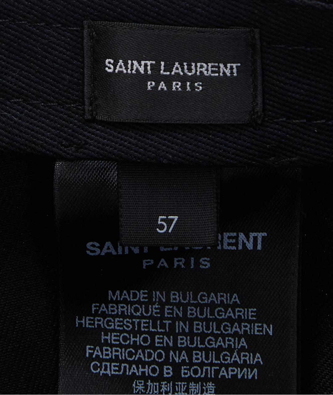SAINT LAURENT Черная хлопковая кепка, фото 6