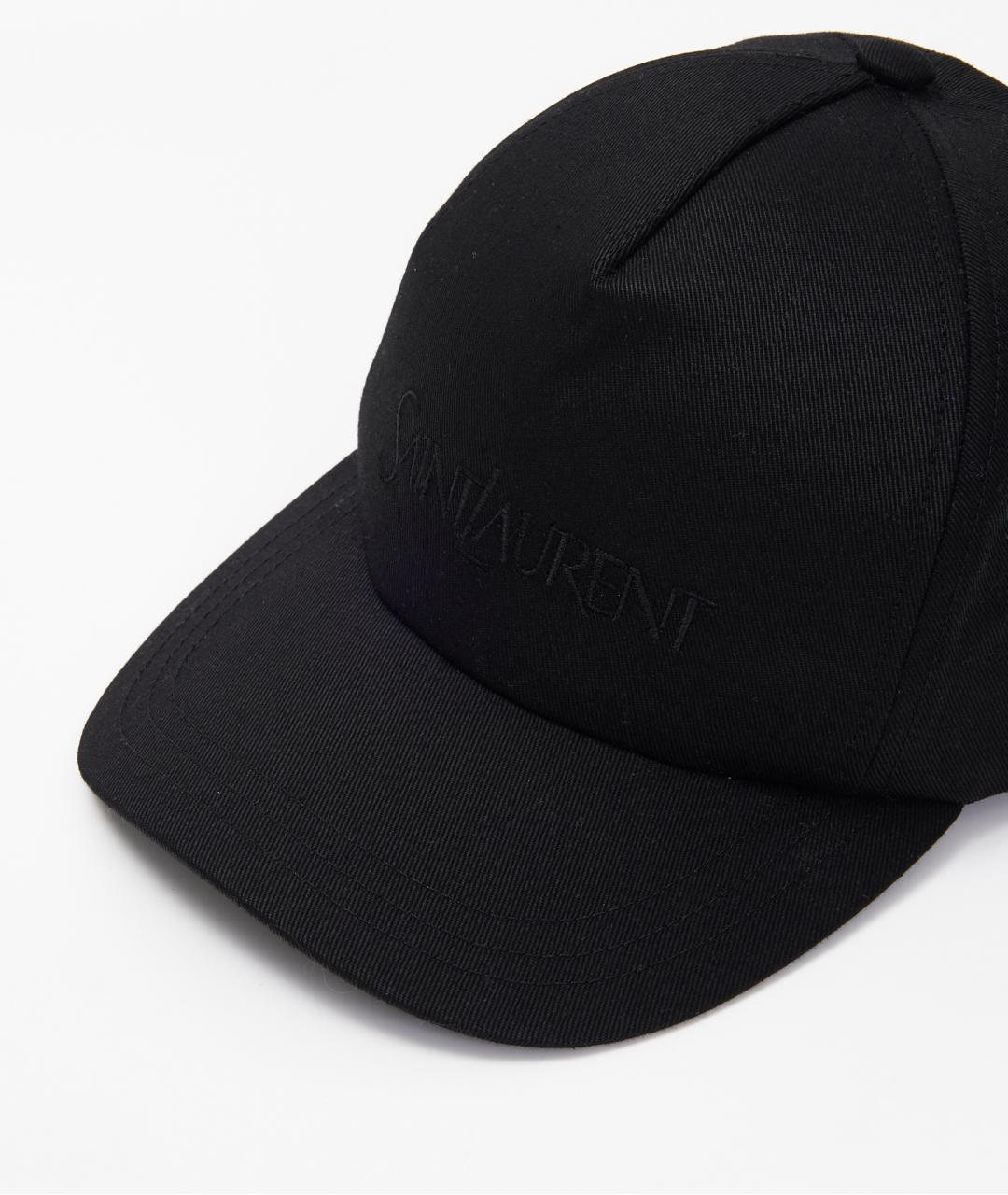 SAINT LAURENT Черная хлопковая кепка, фото 4