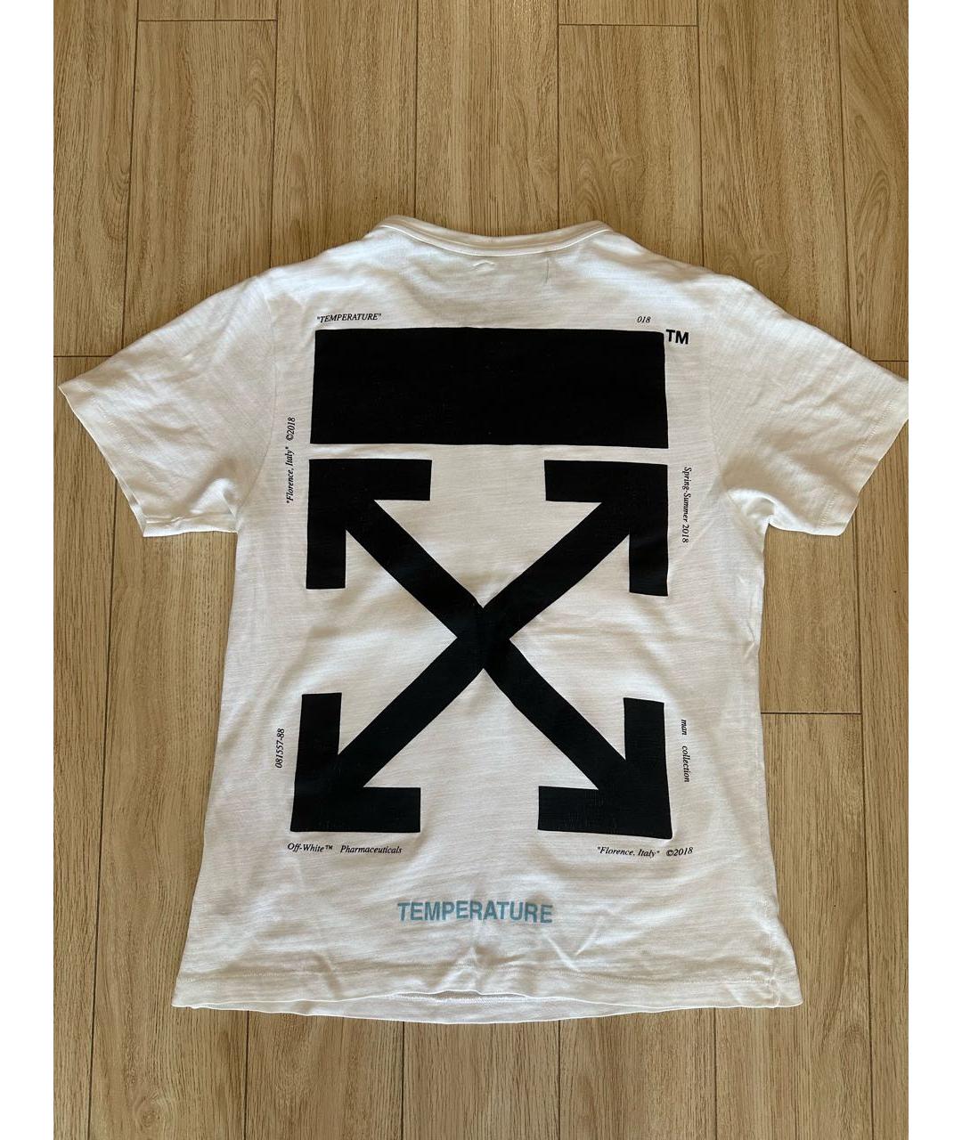 OFF-WHITE Белая хлопковая футболка, фото 2
