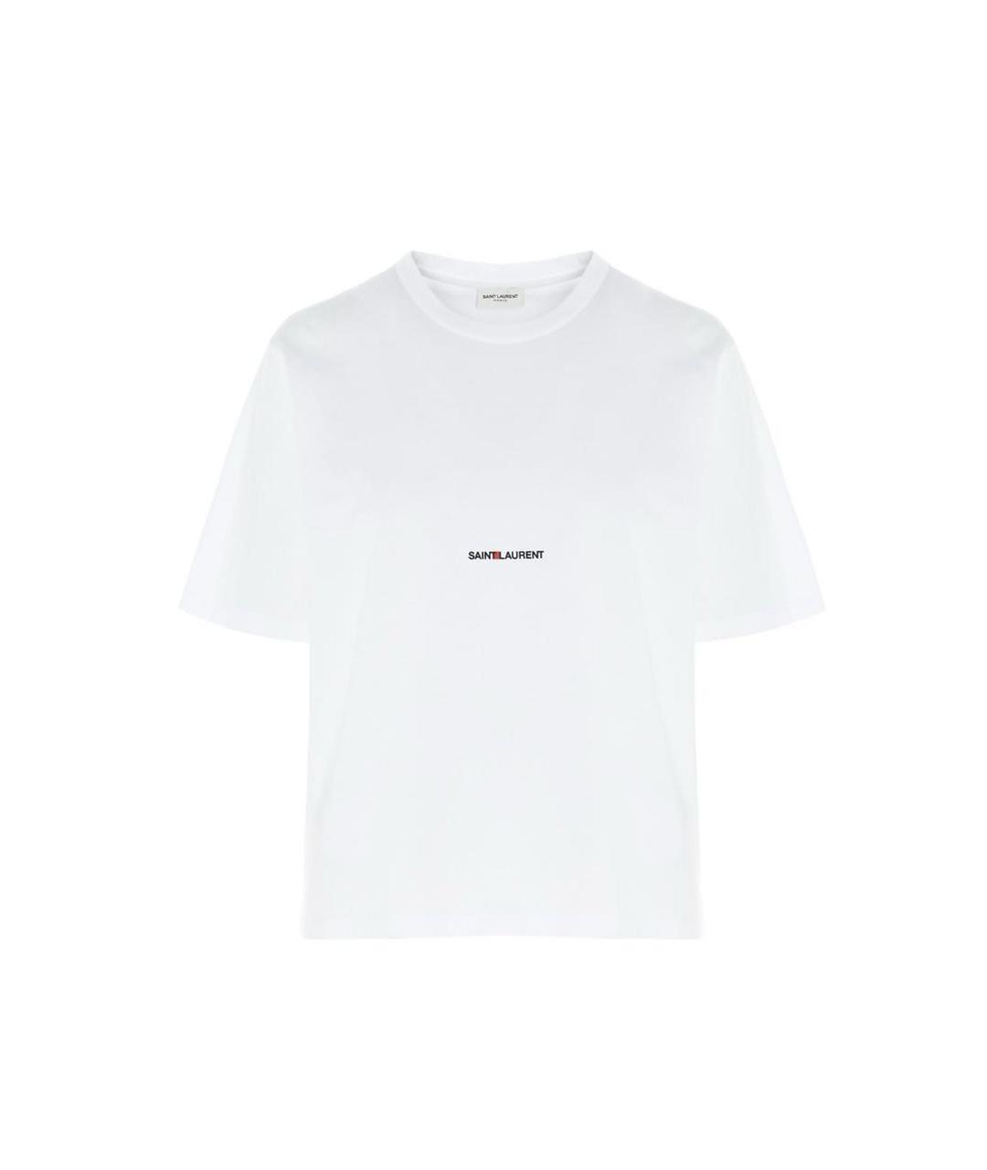 SAINT LAURENT Белая хлопковая футболка, фото 1