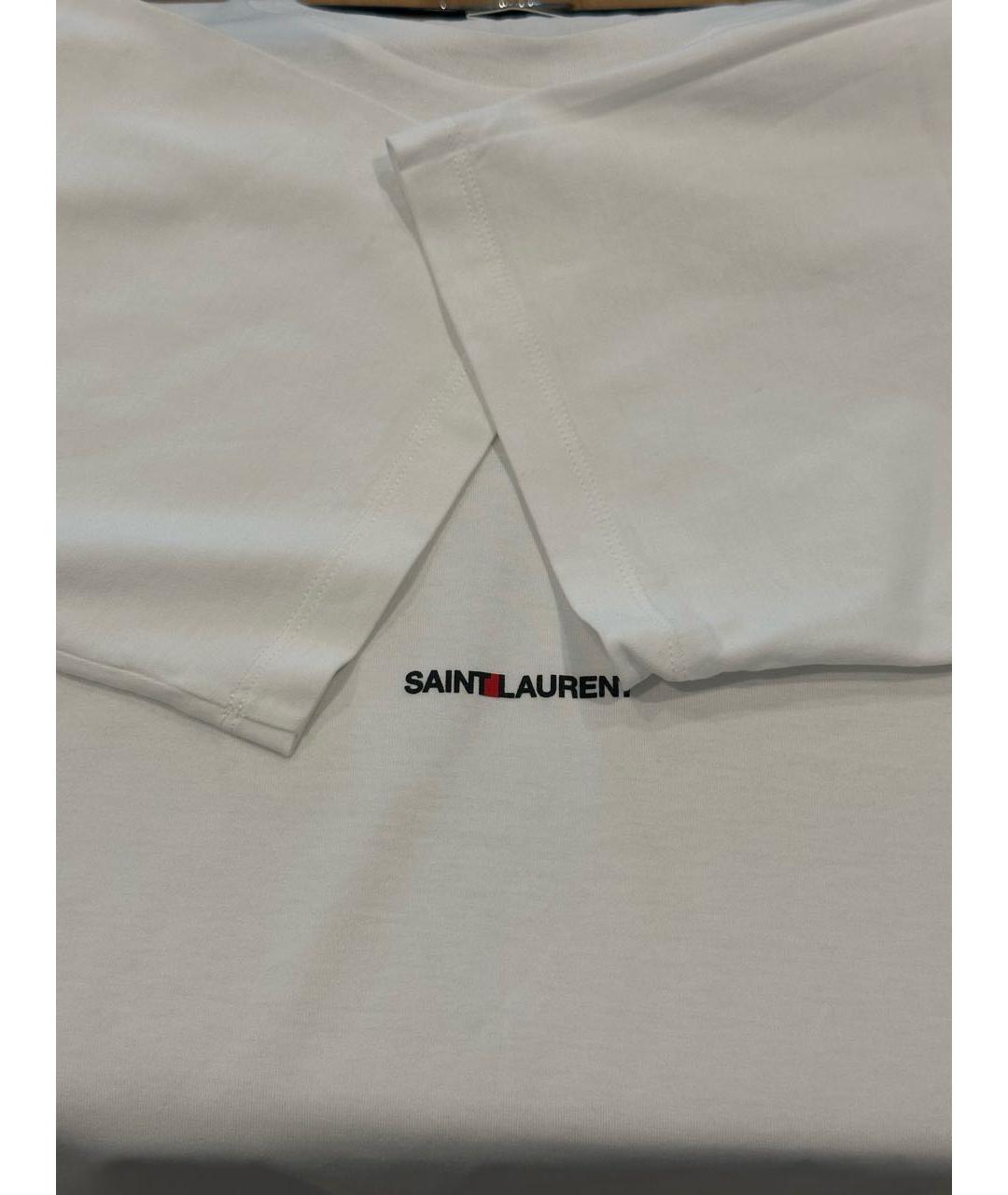 SAINT LAURENT Белая хлопковая футболка, фото 4