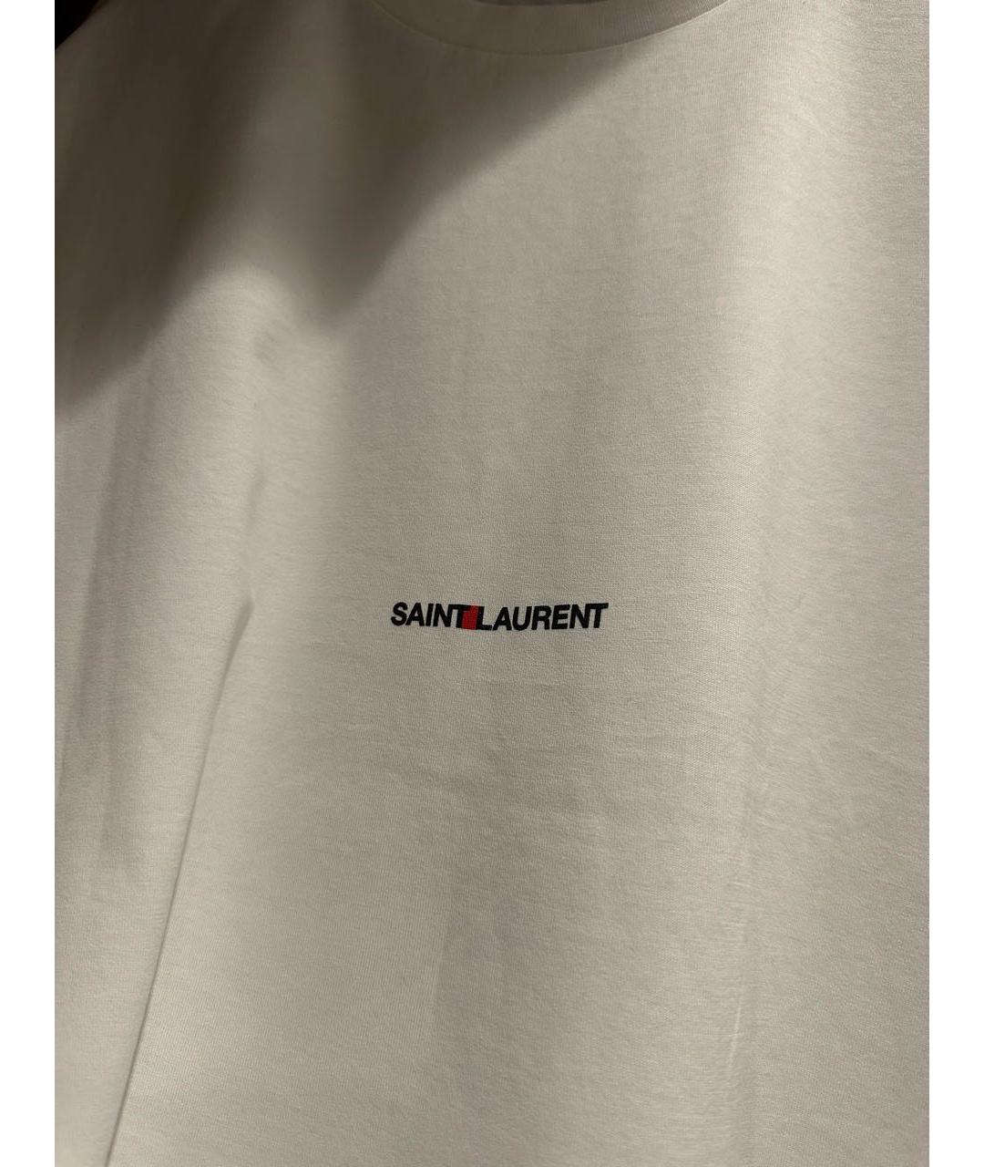 SAINT LAURENT Белая хлопковая футболка, фото 3
