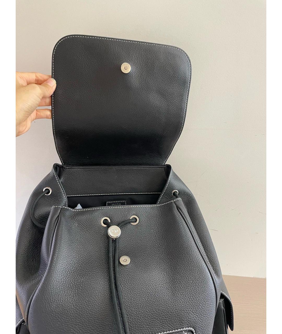 DIOR HOMME Черный кожаный рюкзак, фото 4