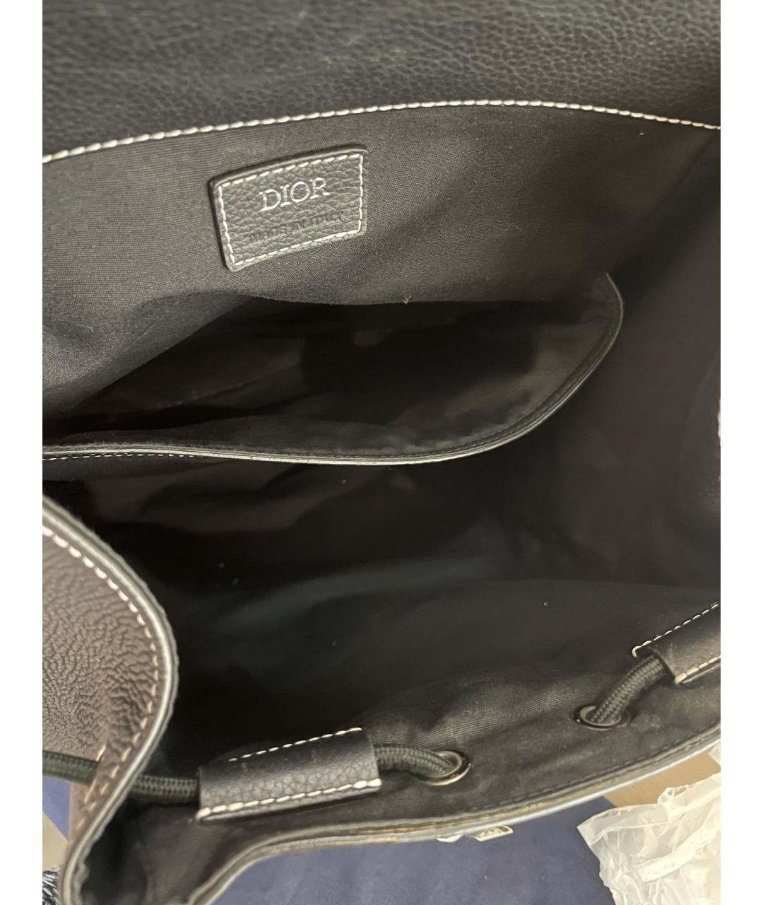 DIOR HOMME Черный кожаный рюкзак, фото 5