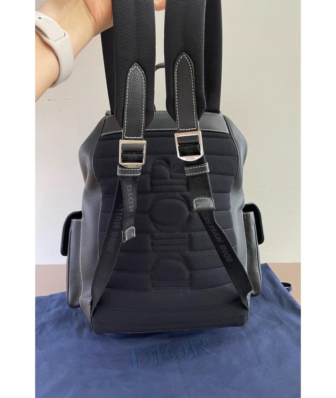 DIOR HOMME Черный кожаный рюкзак, фото 2