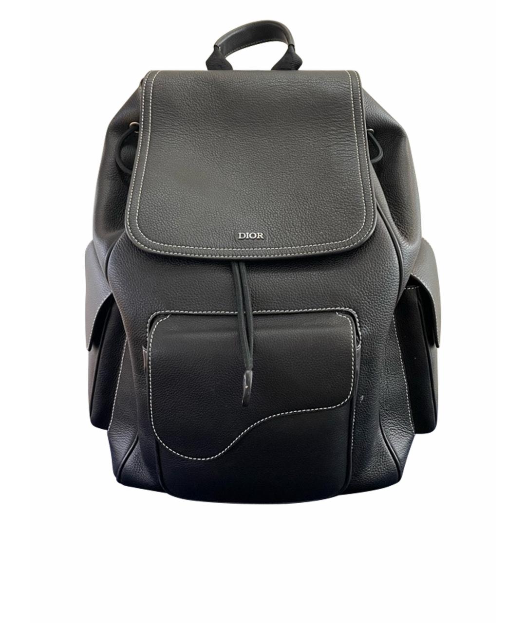 DIOR HOMME Черный кожаный рюкзак, фото 1