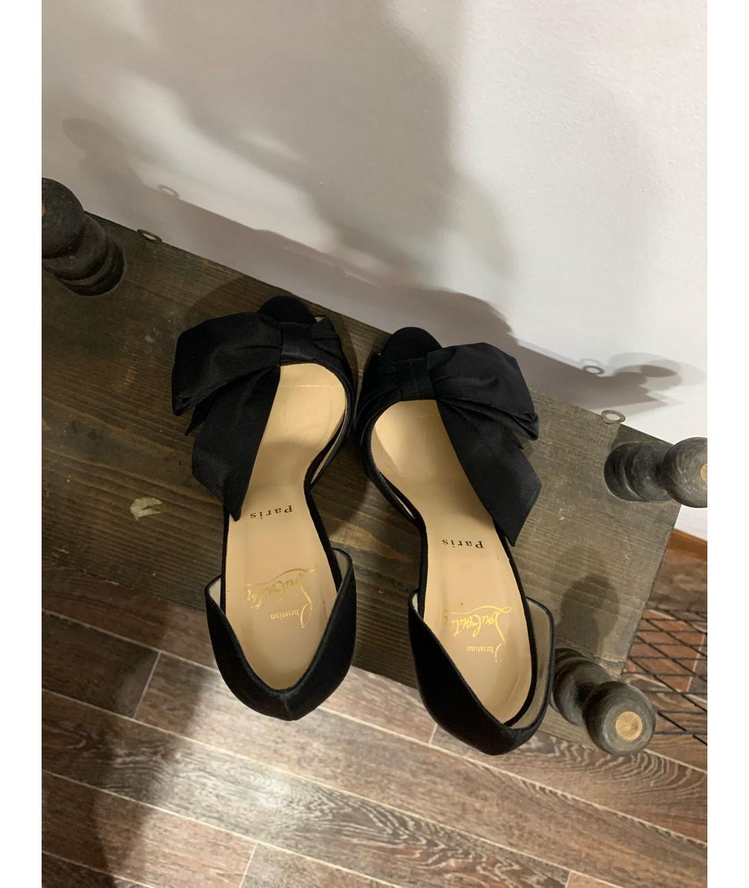 CHRISTIAN LOUBOUTIN Черные текстильные туфли, фото 3