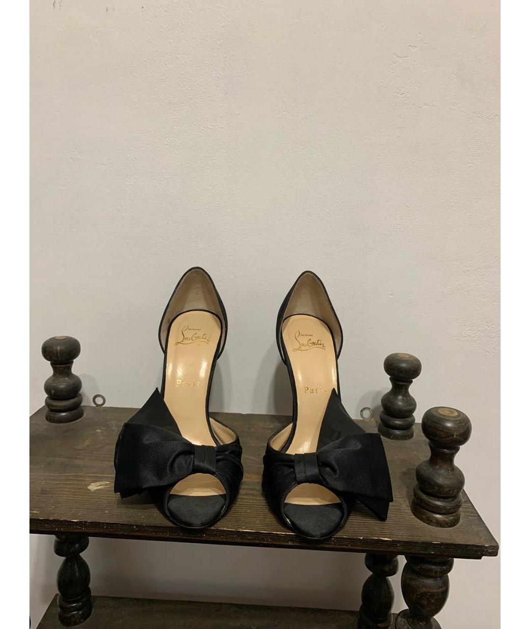 CHRISTIAN LOUBOUTIN Черные текстильные туфли, фото 2