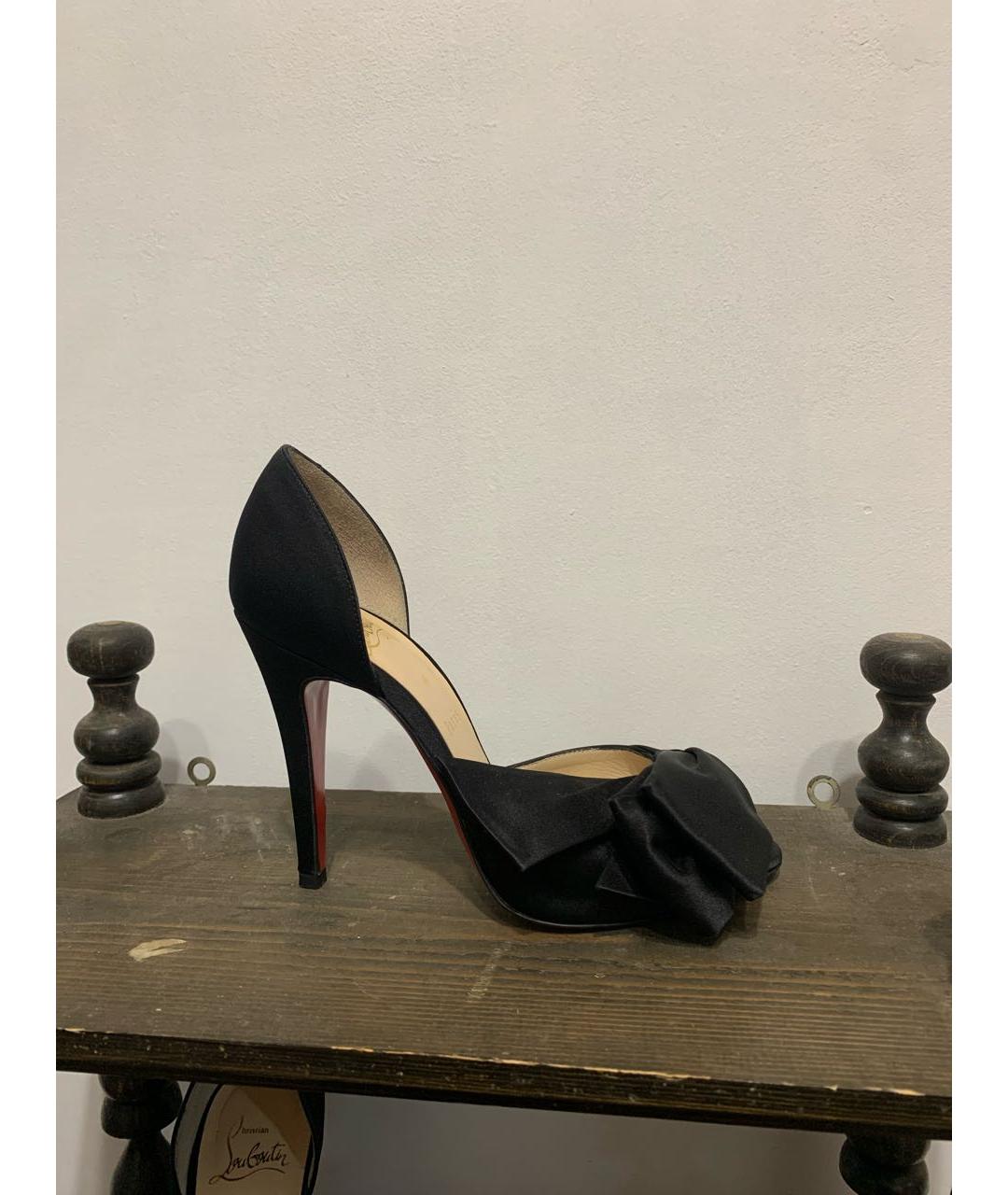 CHRISTIAN LOUBOUTIN Черные текстильные туфли, фото 5