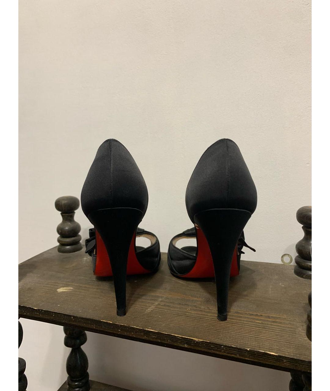 CHRISTIAN LOUBOUTIN Черные текстильные туфли, фото 4
