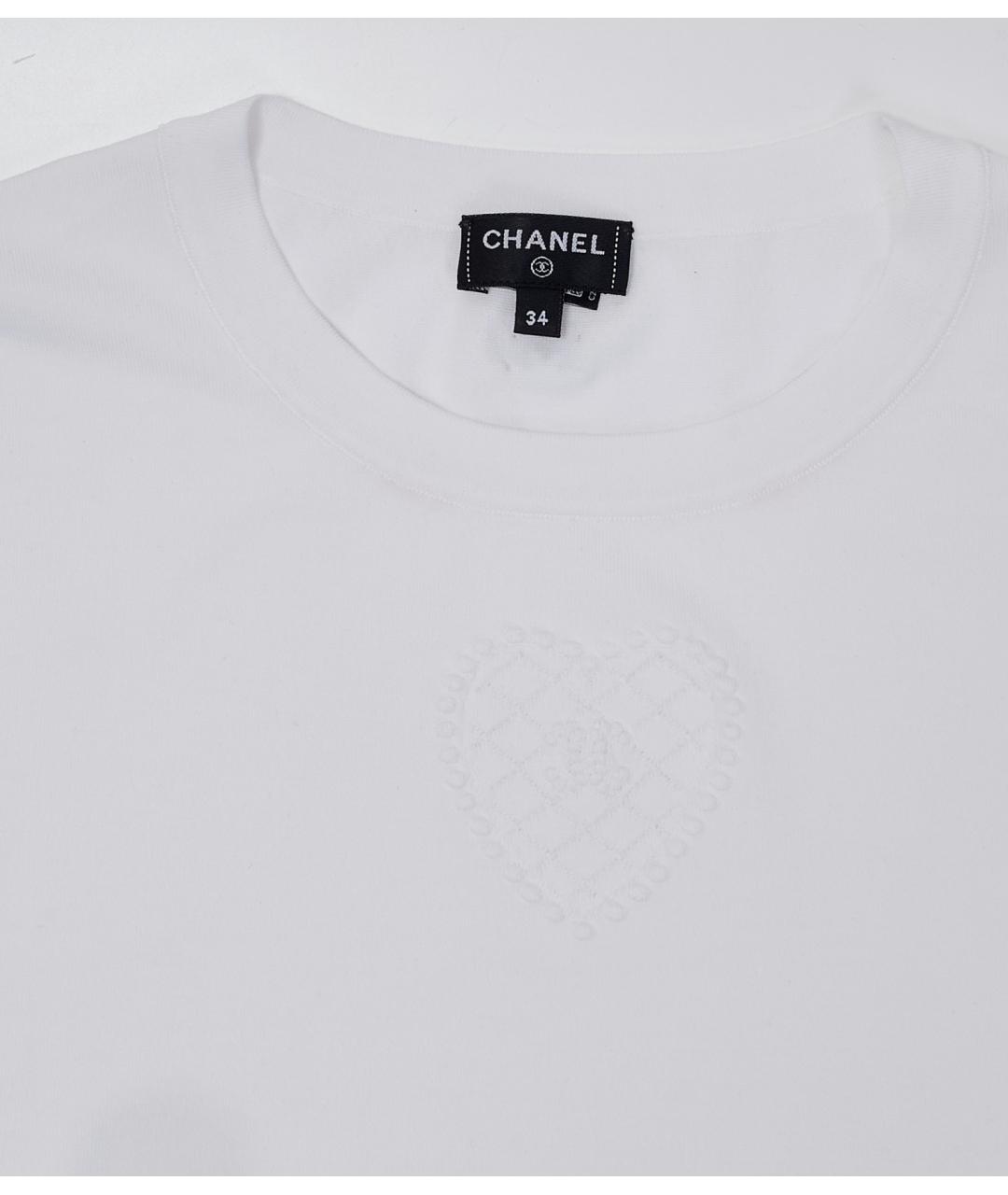 CHANEL Белая хлопковая футболка, фото 2