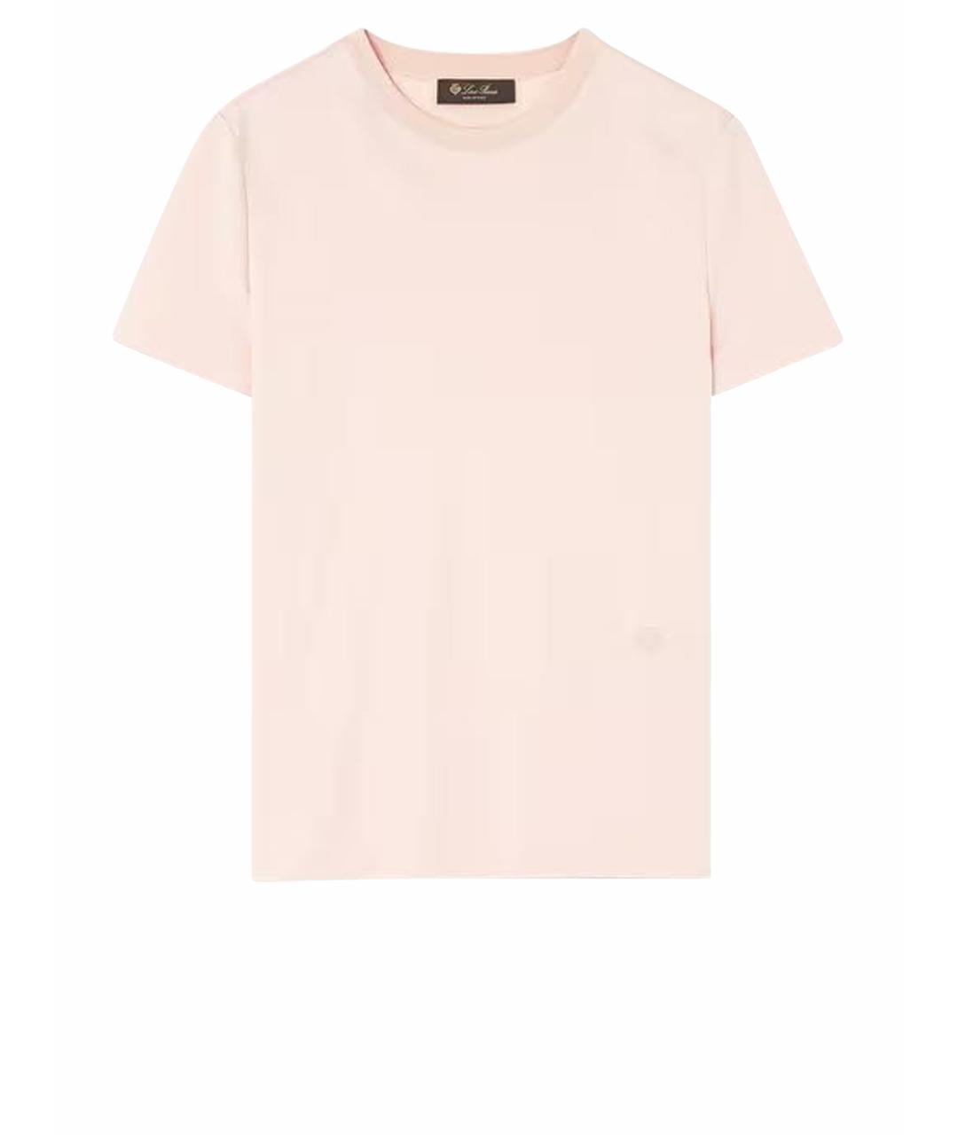 LORO PIANA Розовая хлопковая футболка, фото 1