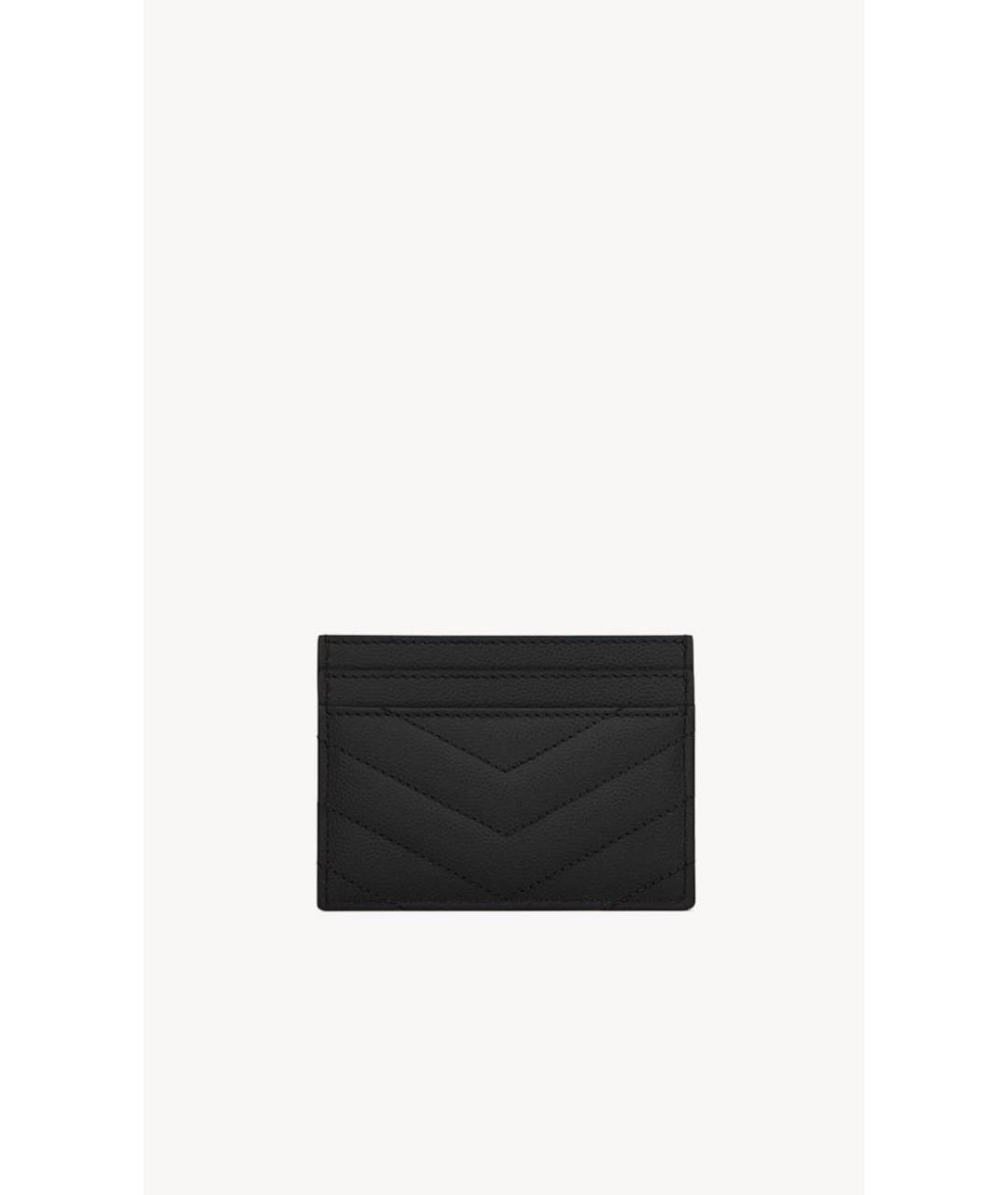SAINT LAURENT Черный кожаный кардхолдер, фото 2