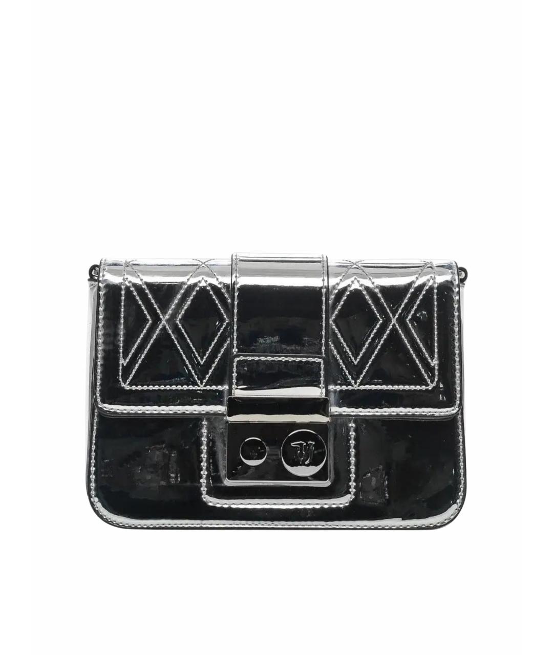 TRUSSARDI Серебряная кожаная сумка через плечо, фото 1
