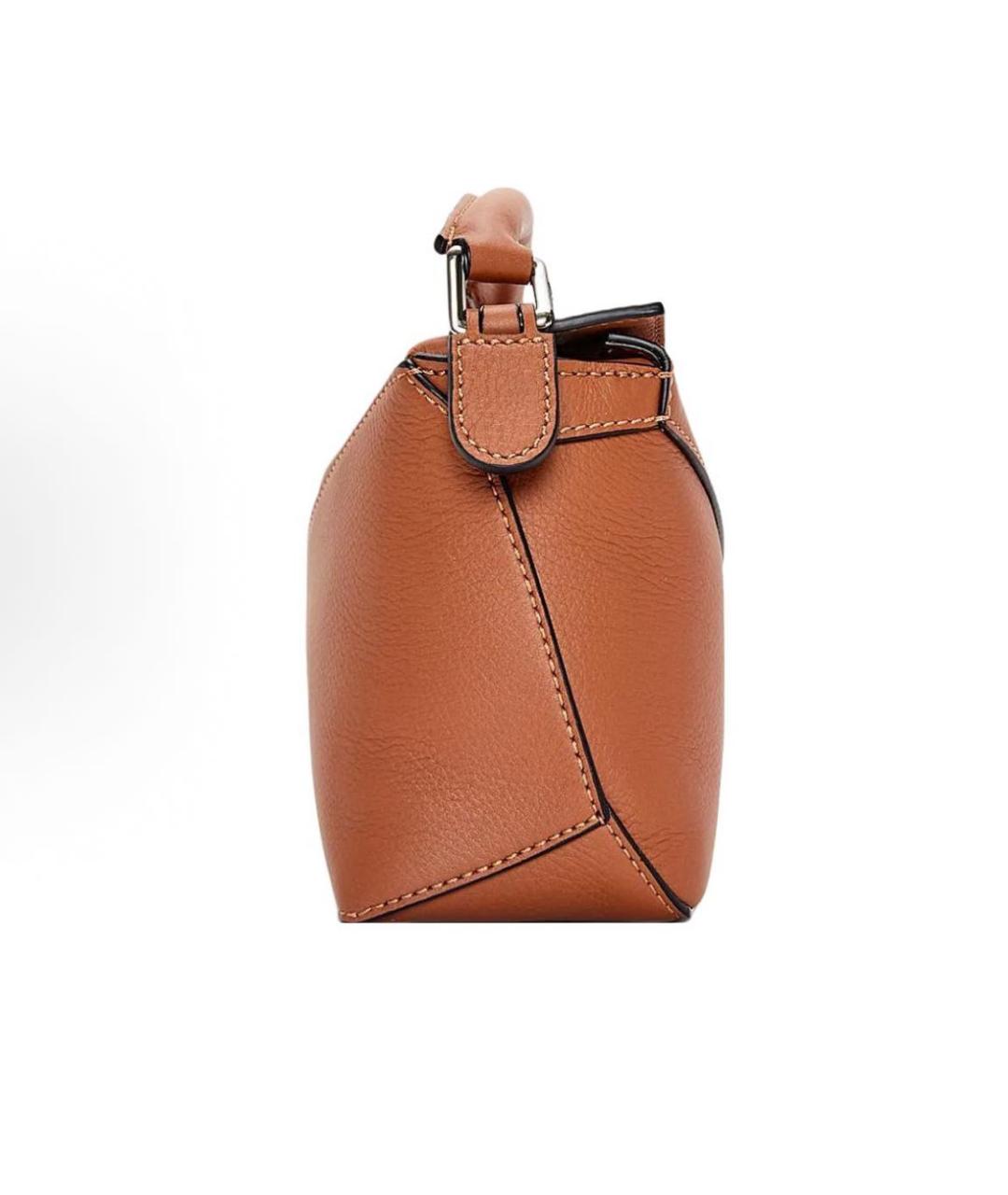 LOEWE Коричневая кожаная сумка с короткими ручками, фото 4