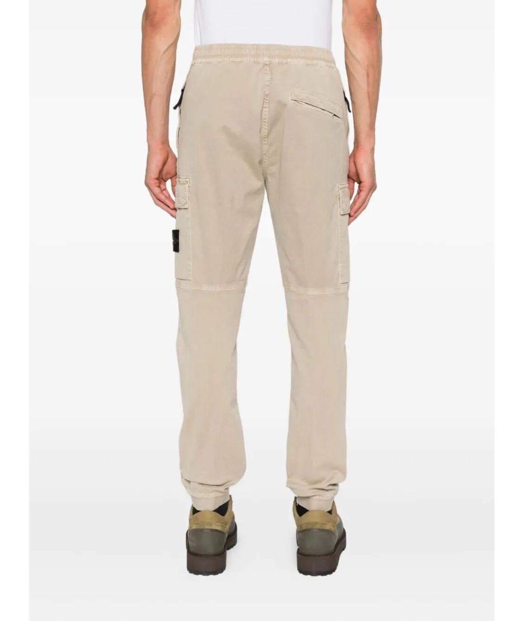 STONE ISLAND Бежевые хлопковые прямые джинсы, фото 3