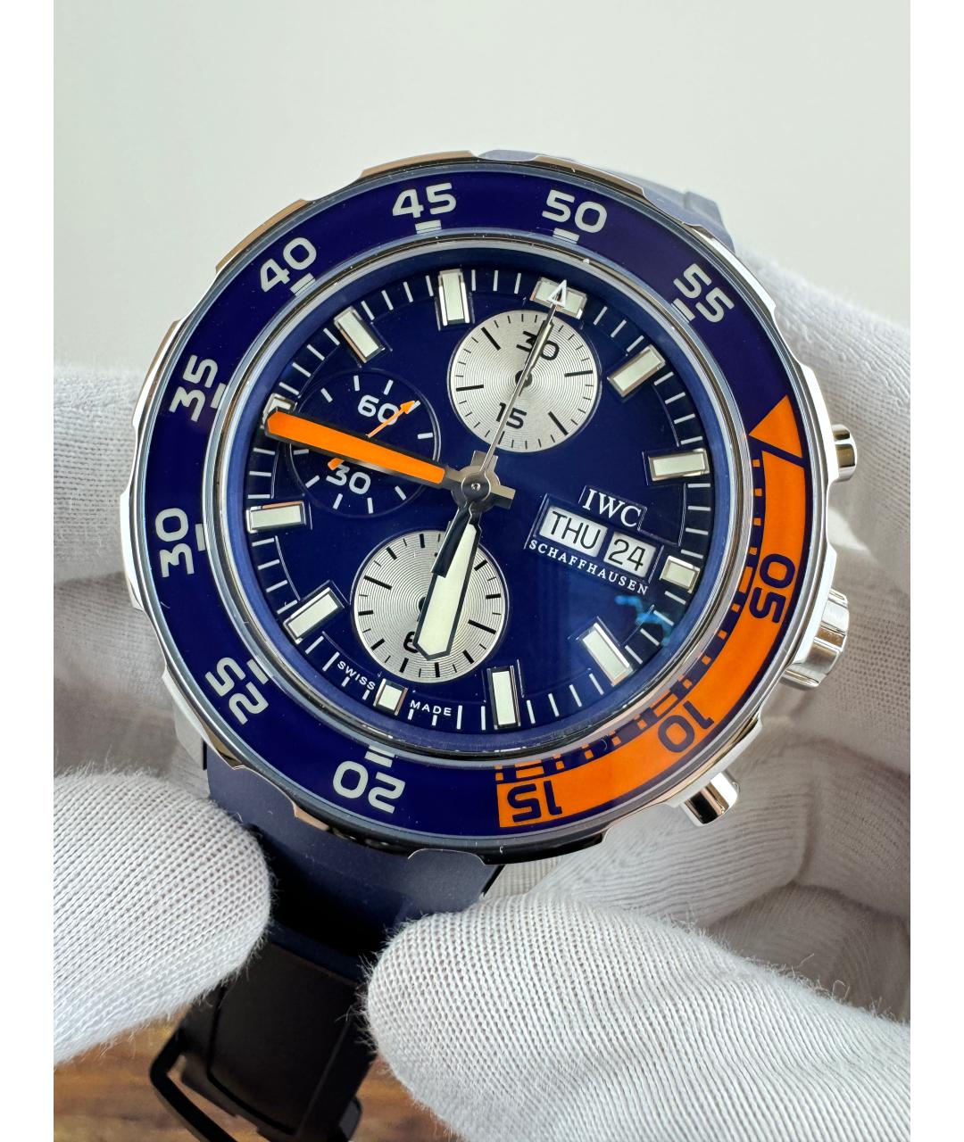 IWC Темно-синие стальные часы, фото 3