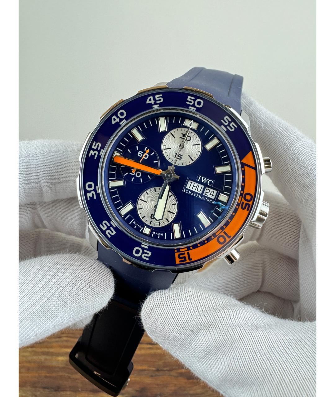 IWC Темно-синие стальные часы, фото 2
