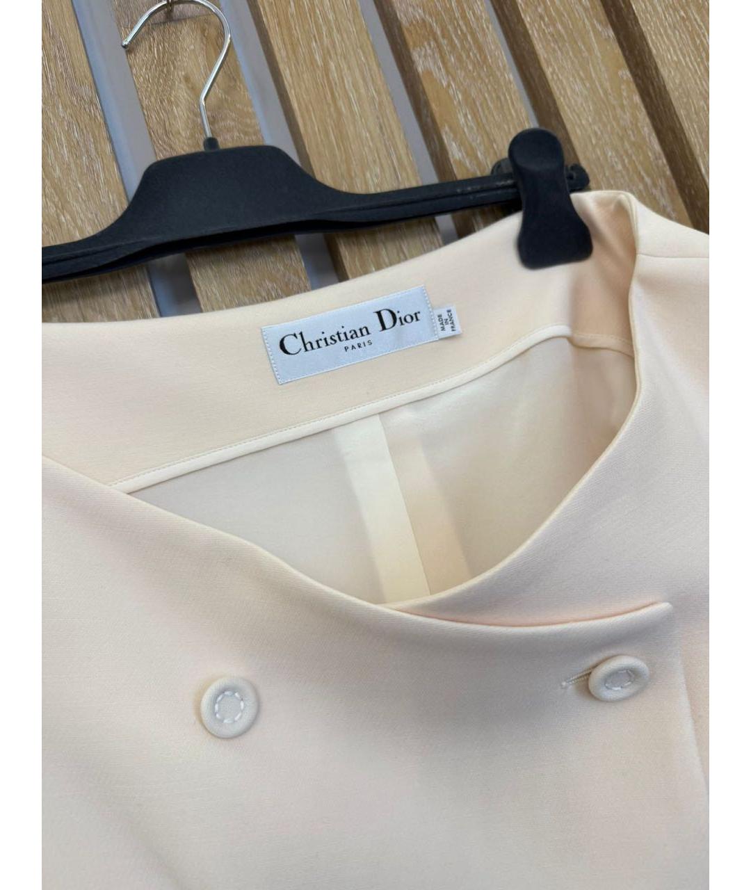 CHRISTIAN DIOR Бежевая шерстяная блузы, фото 3