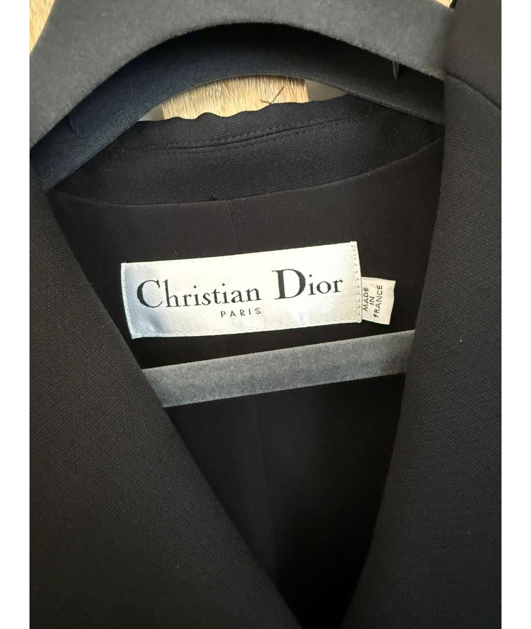 CHRISTIAN DIOR Черный шерстяной жакет/пиджак, фото 4