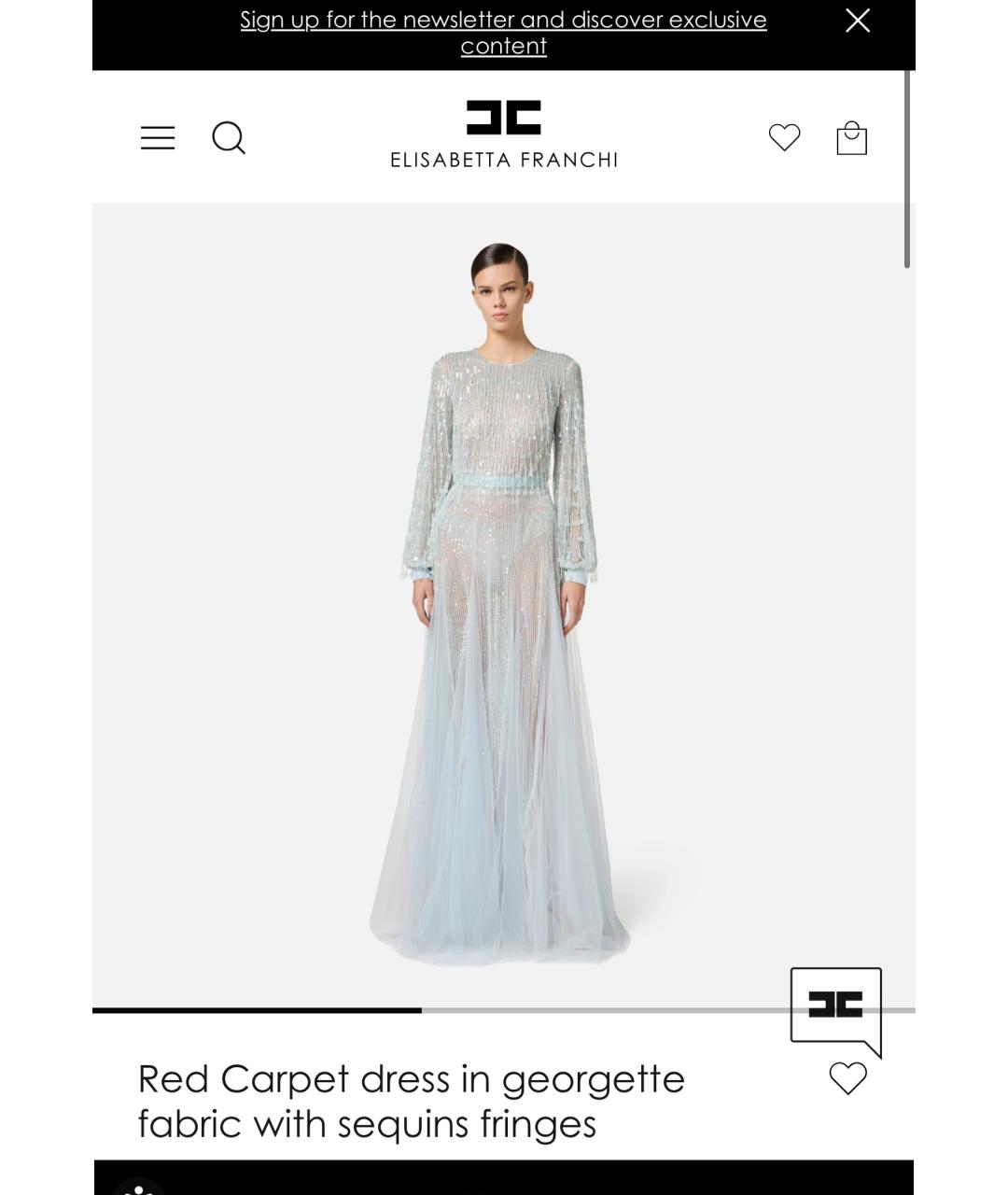ELISABETTA FRANCHI Голубое вечернее платье, фото 2