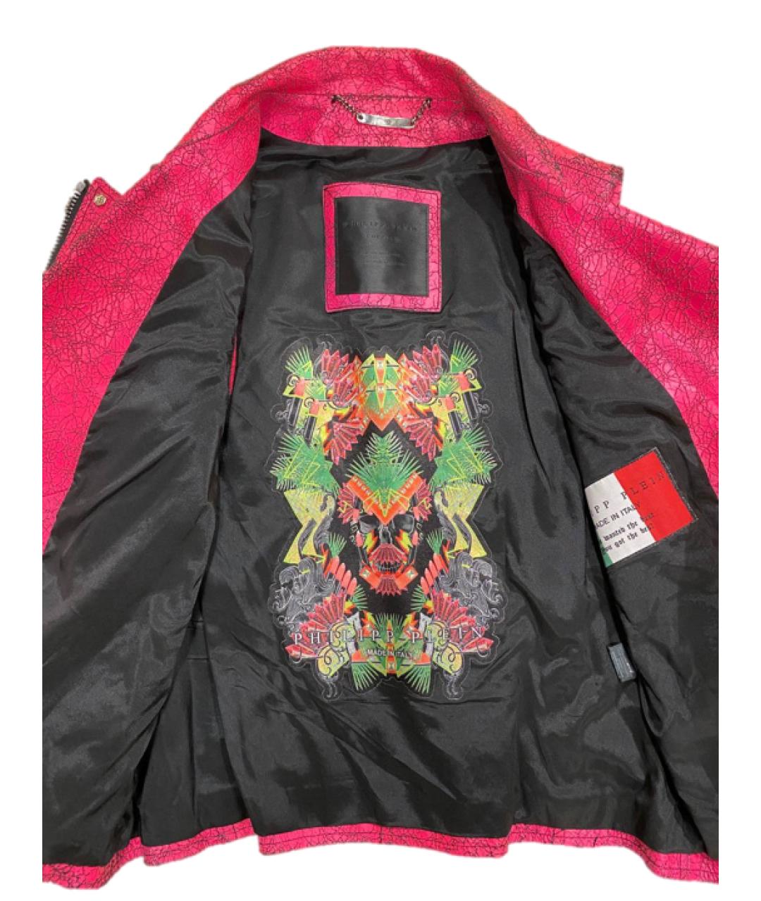 PHILIPP PLEIN Розовый кожаный жилет, фото 3