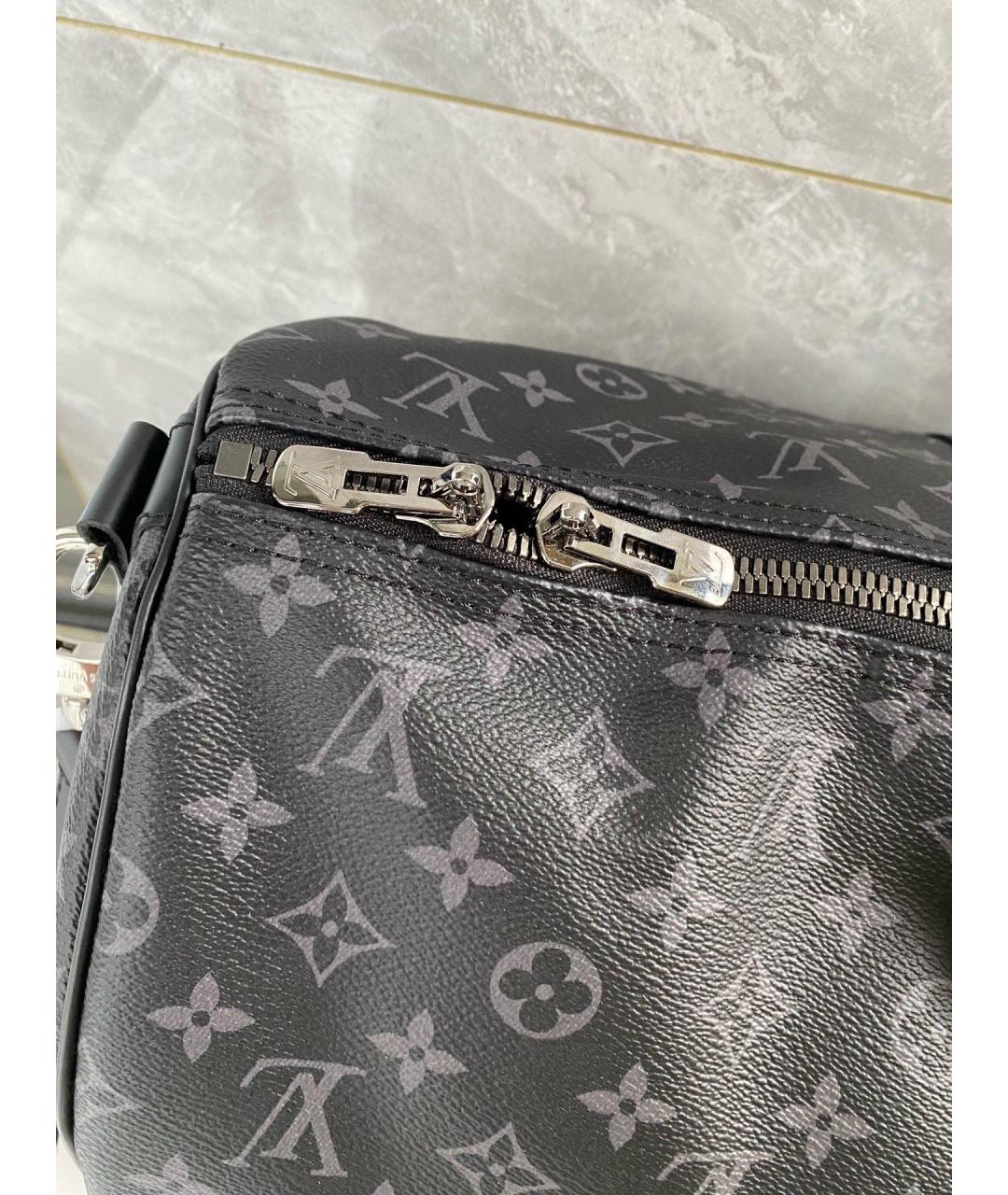 LOUIS VUITTON Черная дорожная/спортивная сумка из искусственной кожи, фото 3