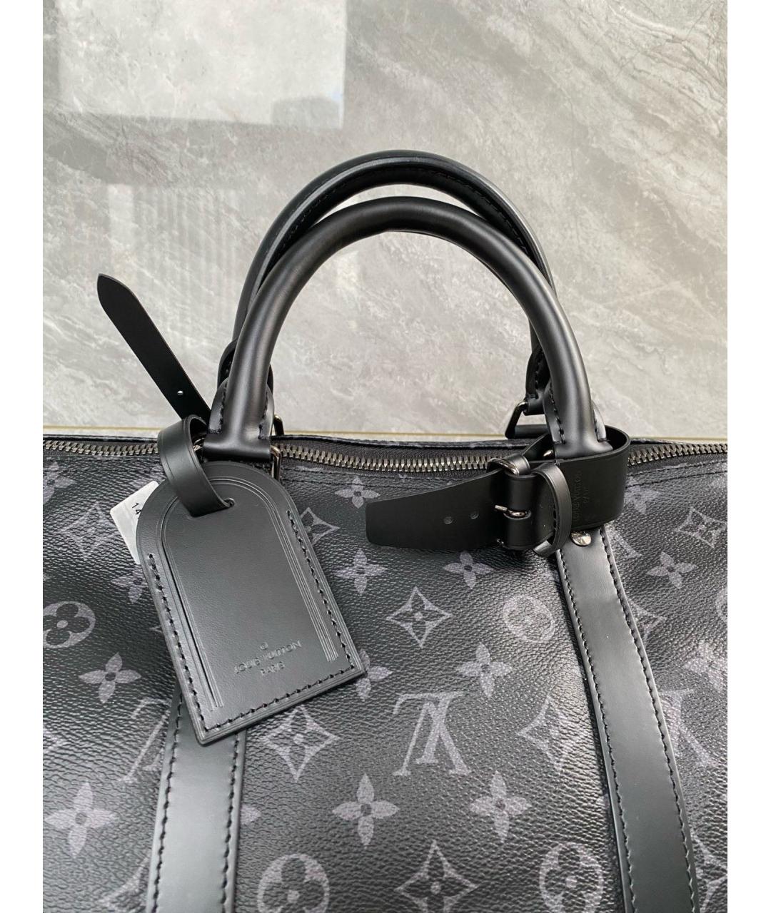 LOUIS VUITTON Черная дорожная/спортивная сумка из искусственной кожи, фото 2