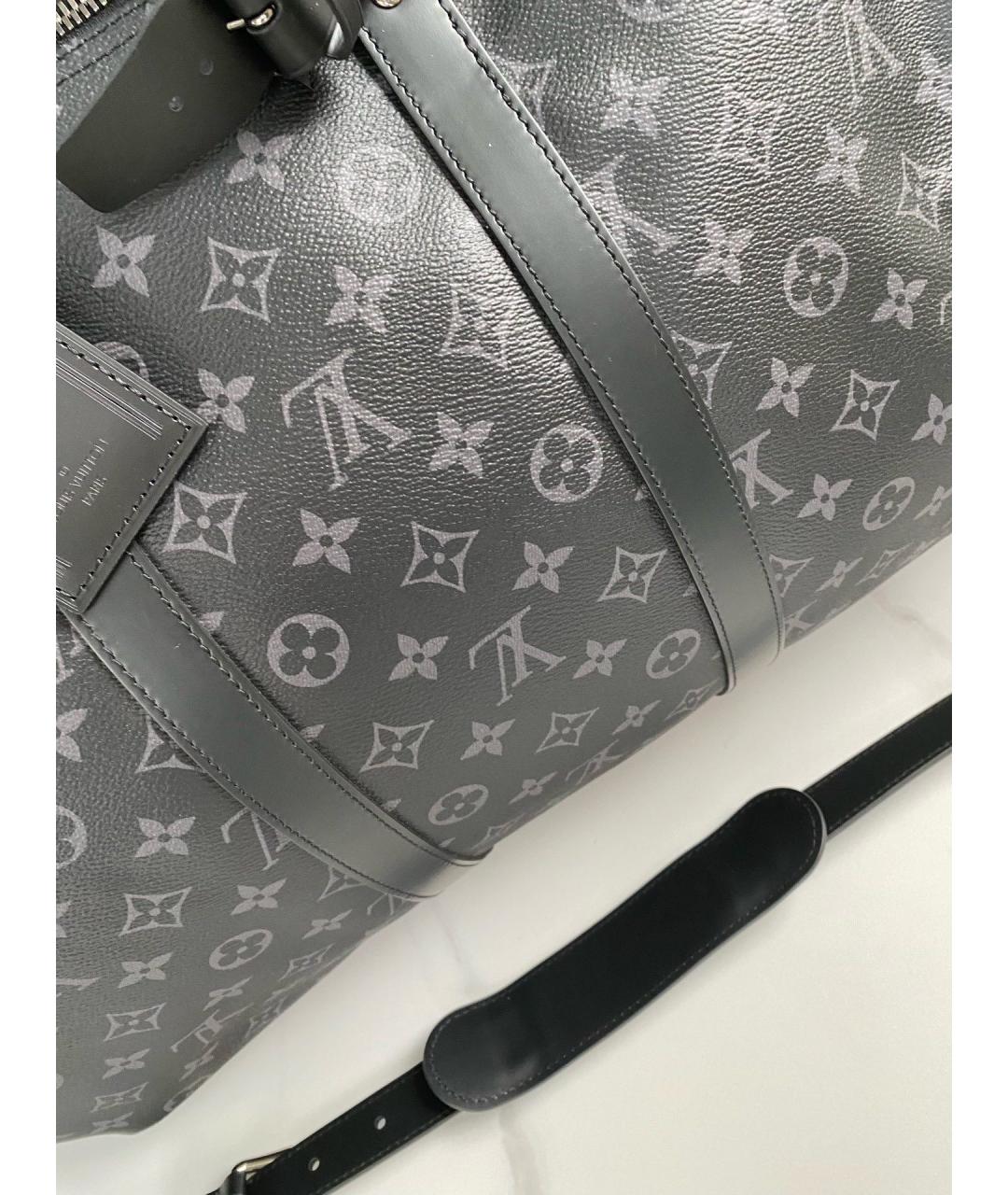 LOUIS VUITTON Черная дорожная/спортивная сумка из искусственной кожи, фото 4