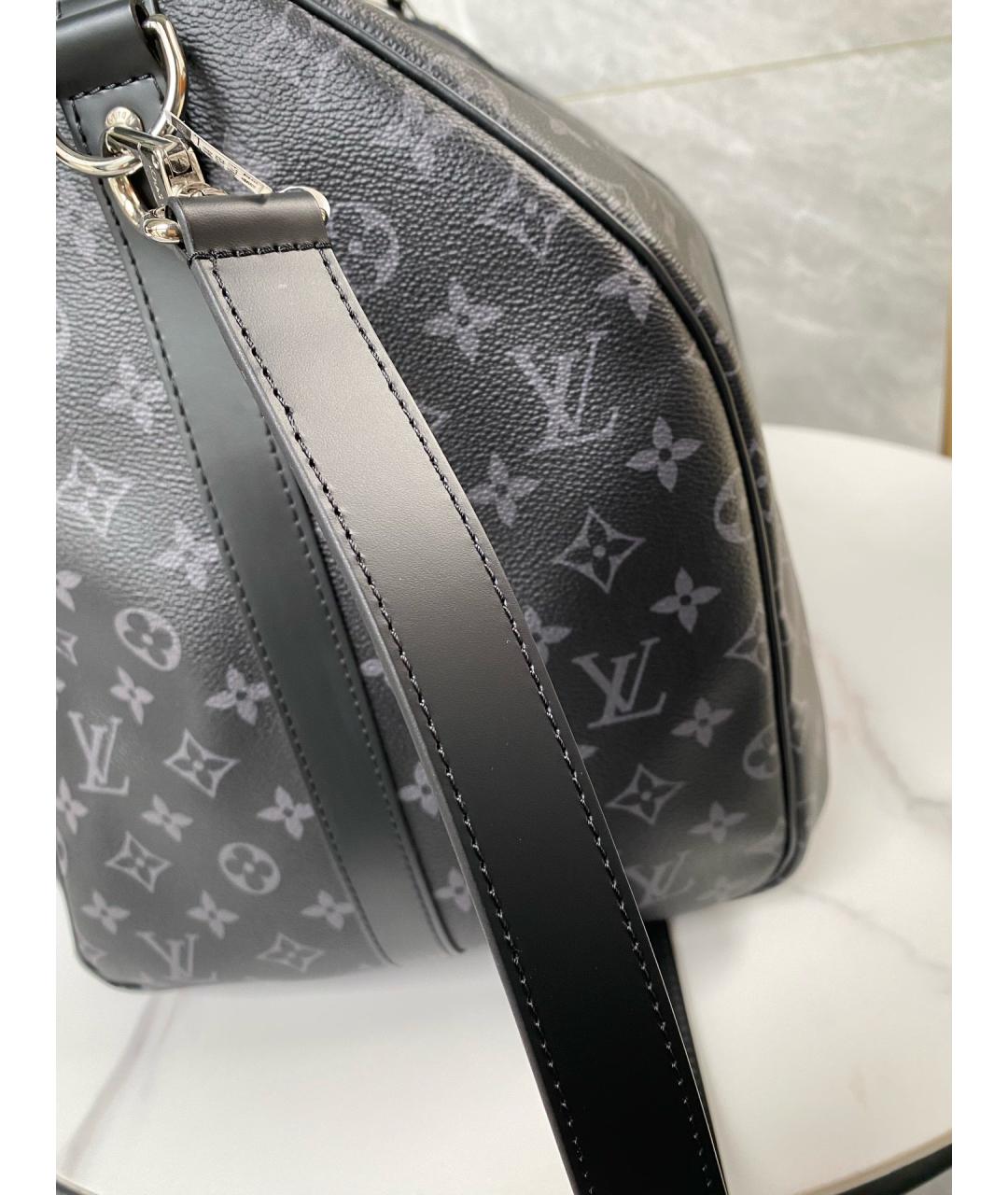 LOUIS VUITTON Черная дорожная/спортивная сумка из искусственной кожи, фото 6