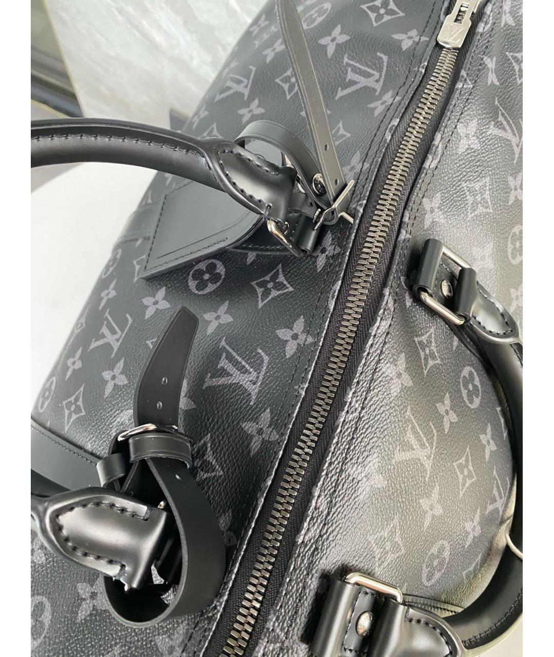 LOUIS VUITTON Черная дорожная/спортивная сумка из искусственной кожи, фото 7