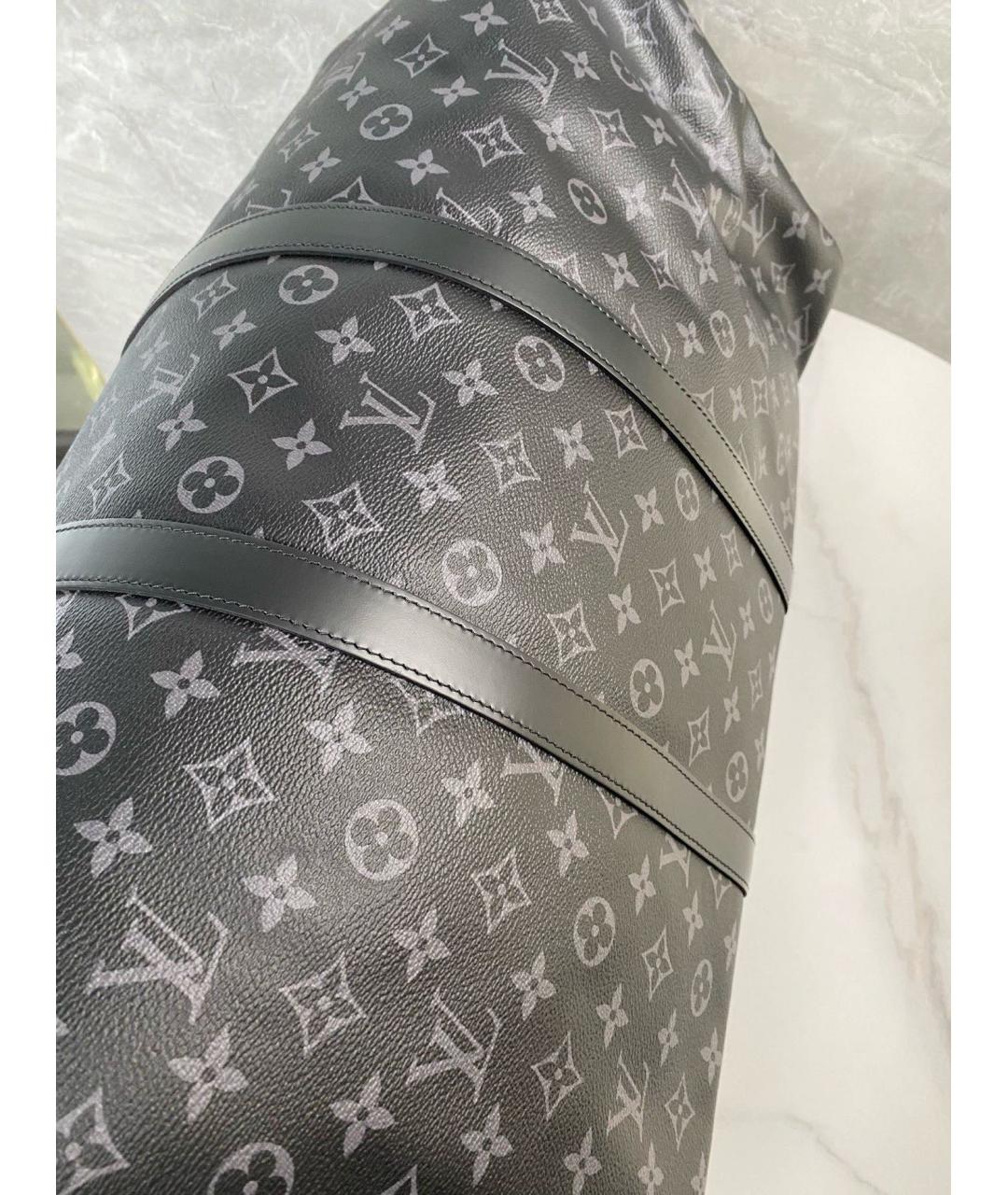 LOUIS VUITTON Черная дорожная/спортивная сумка из искусственной кожи, фото 8