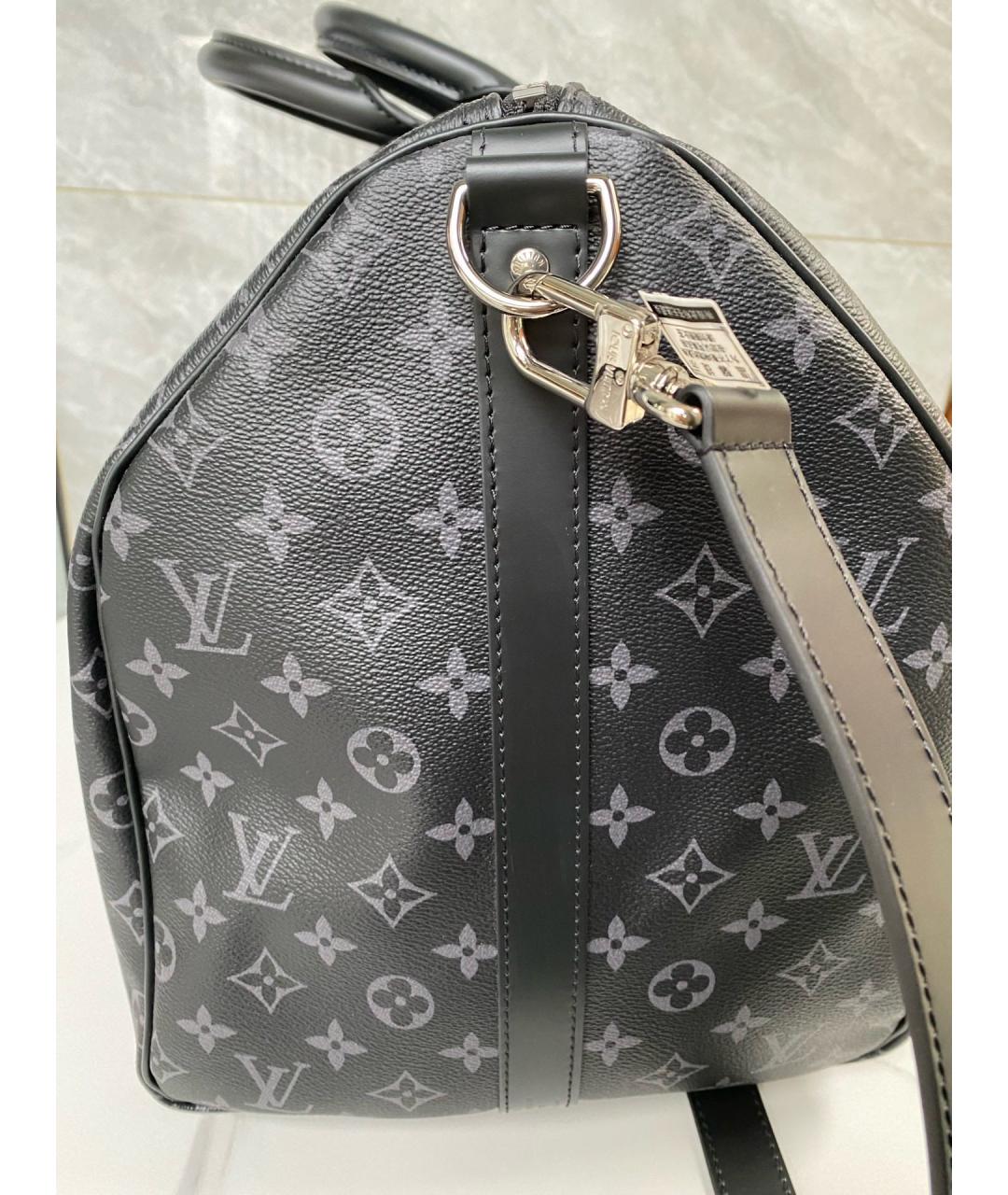 LOUIS VUITTON Черная дорожная/спортивная сумка из искусственной кожи, фото 5