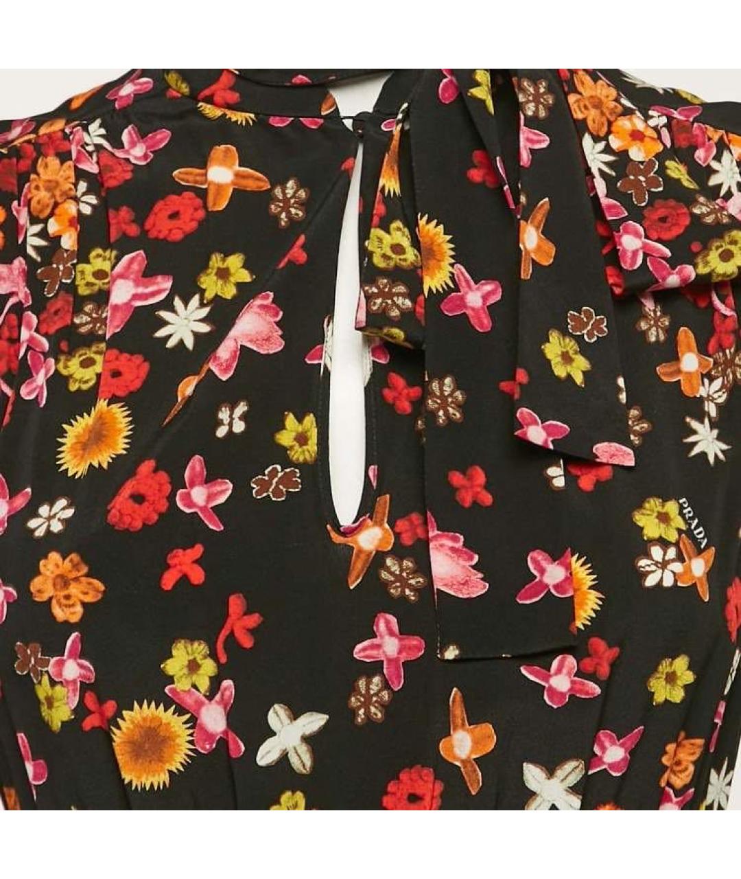 PRADA Мульти шелковое повседневное платье, фото 2