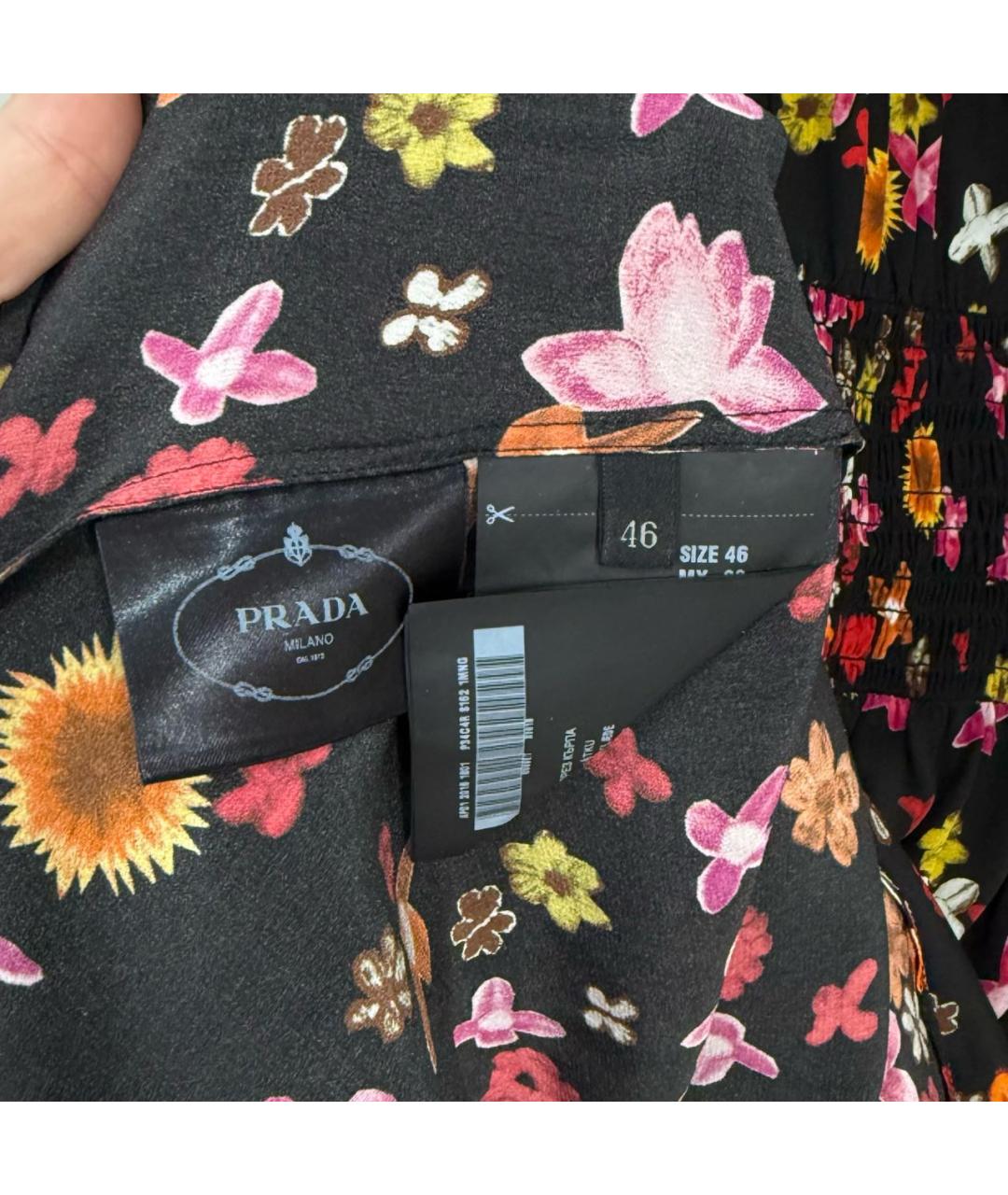 PRADA Мульти шелковое повседневное платье, фото 4
