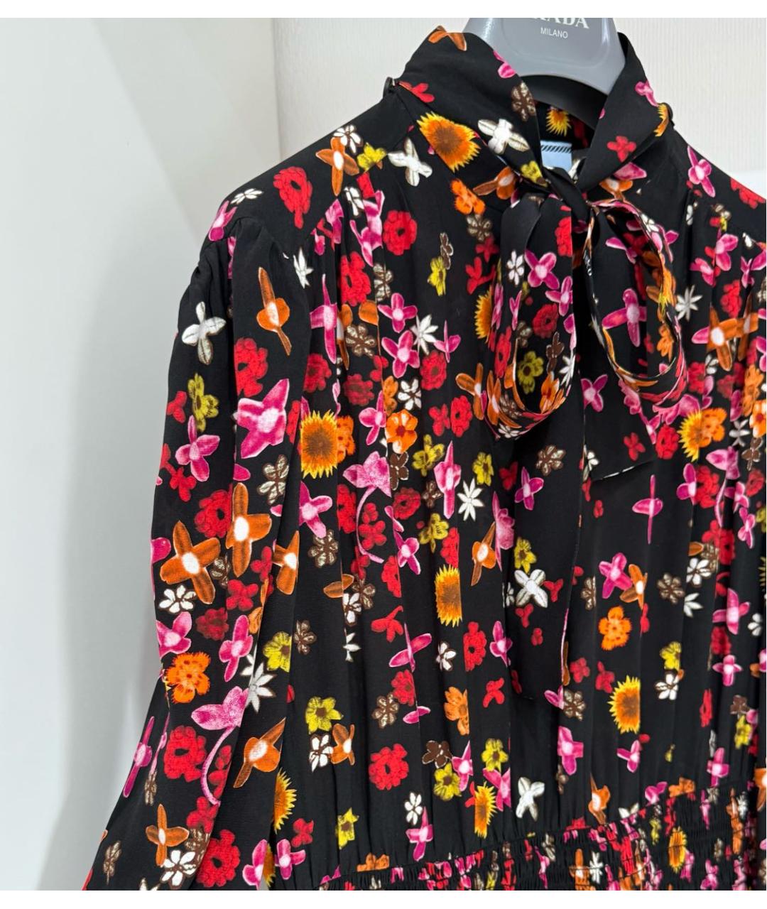 PRADA Мульти шелковое повседневное платье, фото 8