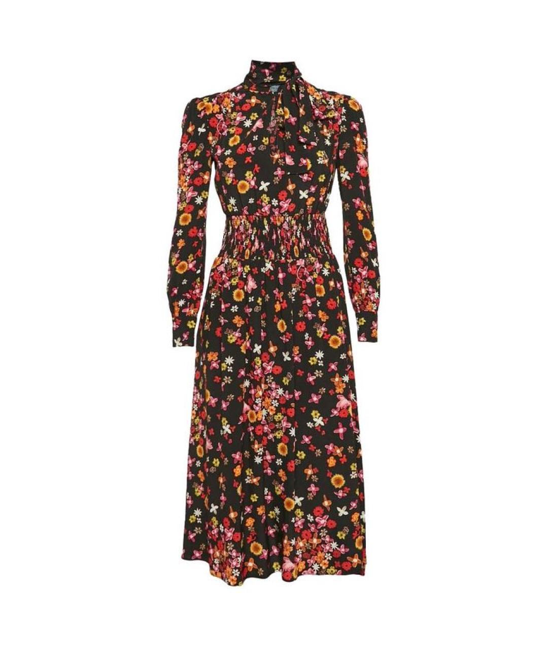 PRADA Мульти шелковое повседневное платье, фото 1